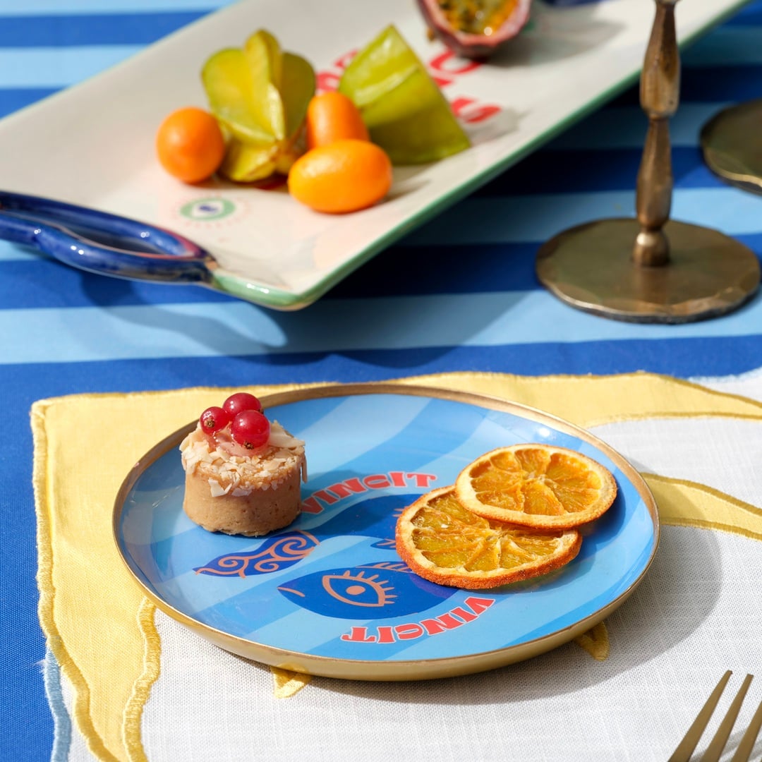 Agra Metal Dekoratif Tepsi 15x15 Cm Mavi