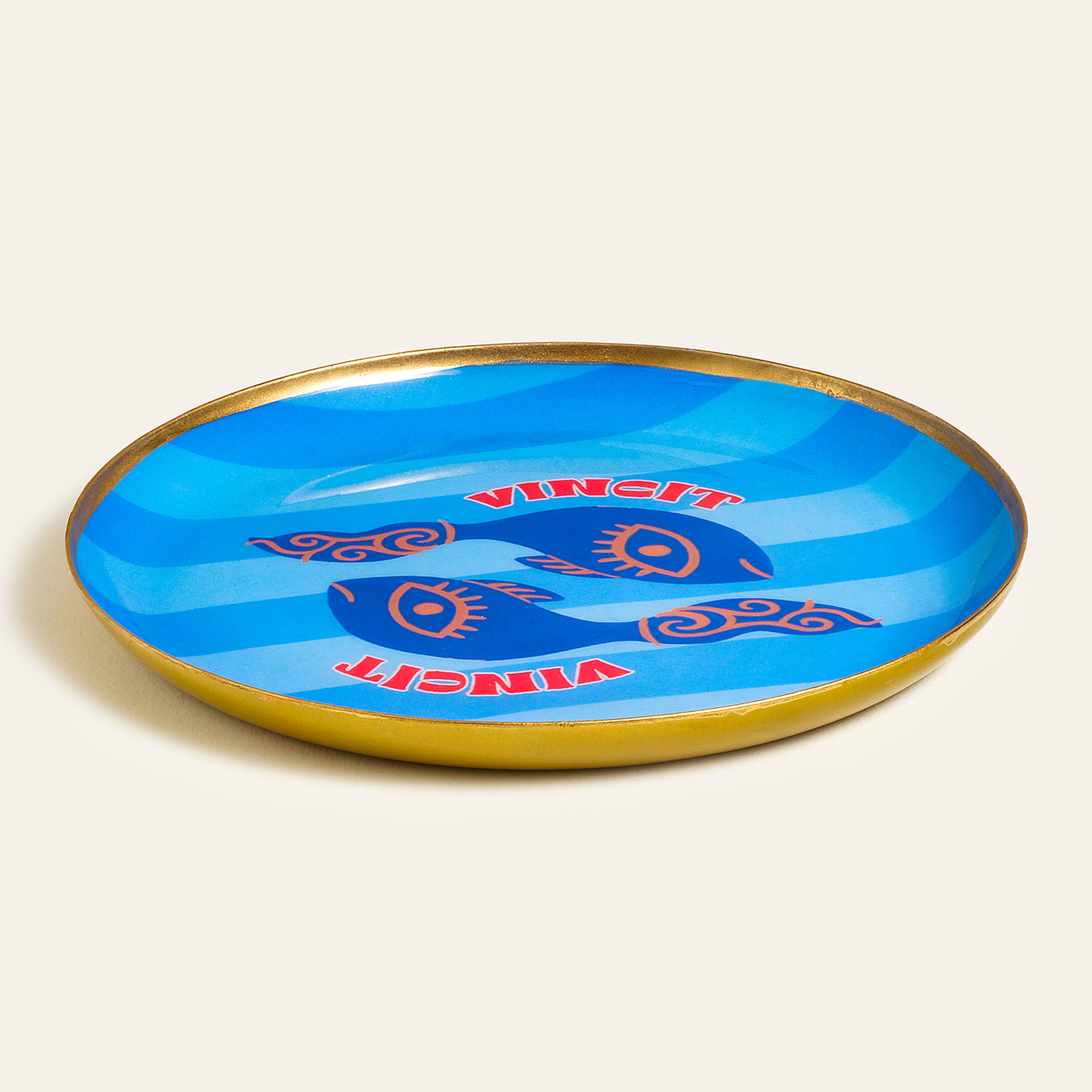 Agra Metal Dekoratif Tepsi 15x15 Cm Mavi