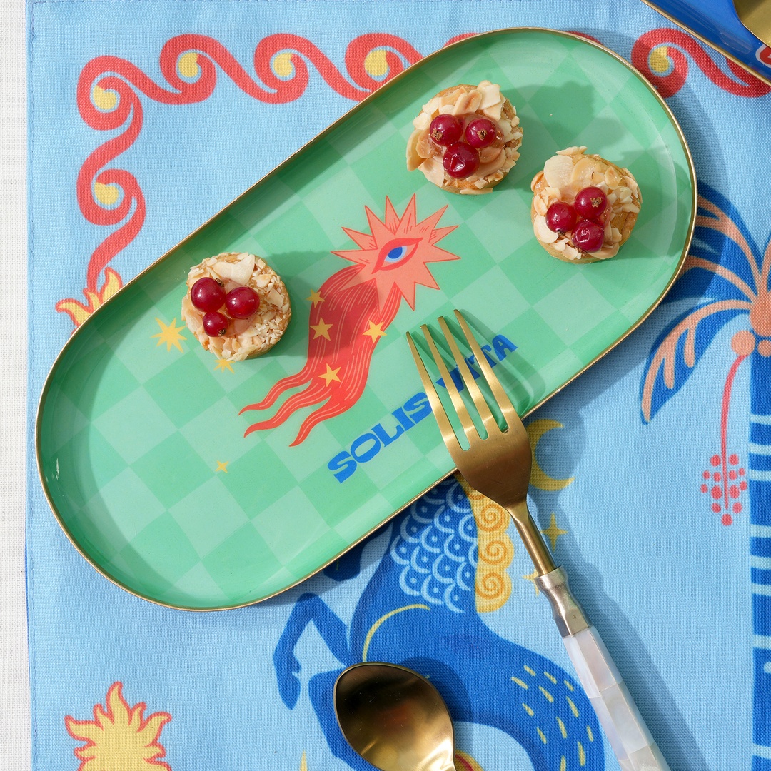 Agra Metal Dekoratif Tepsi 24x12x1,5 Cm Yeşil