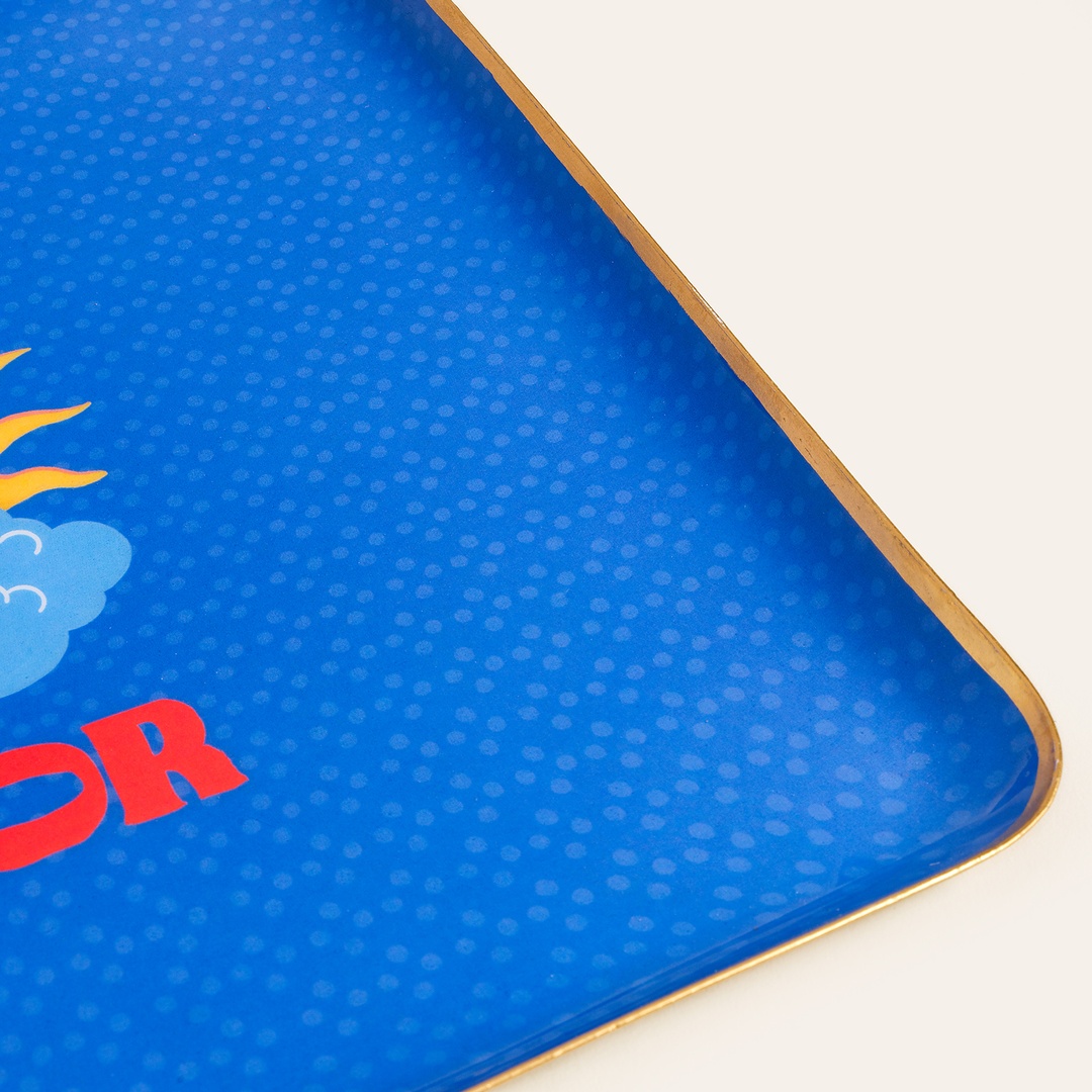 Agra Metal Dekoratif Tepsi 25x25 Cm Mavi