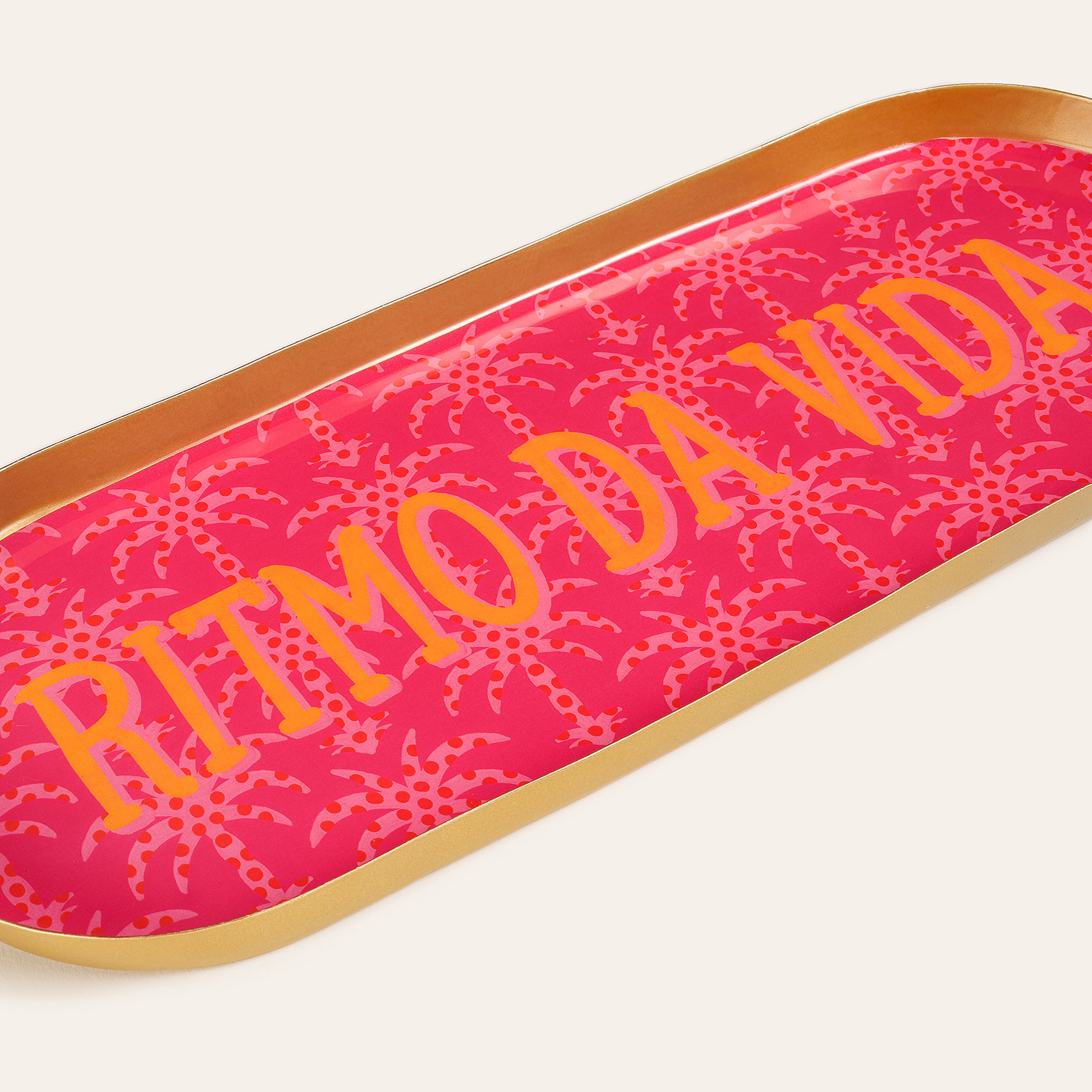 Agra Metal Dekoratif Tepsi 32x12x2 Cm Kırmızı