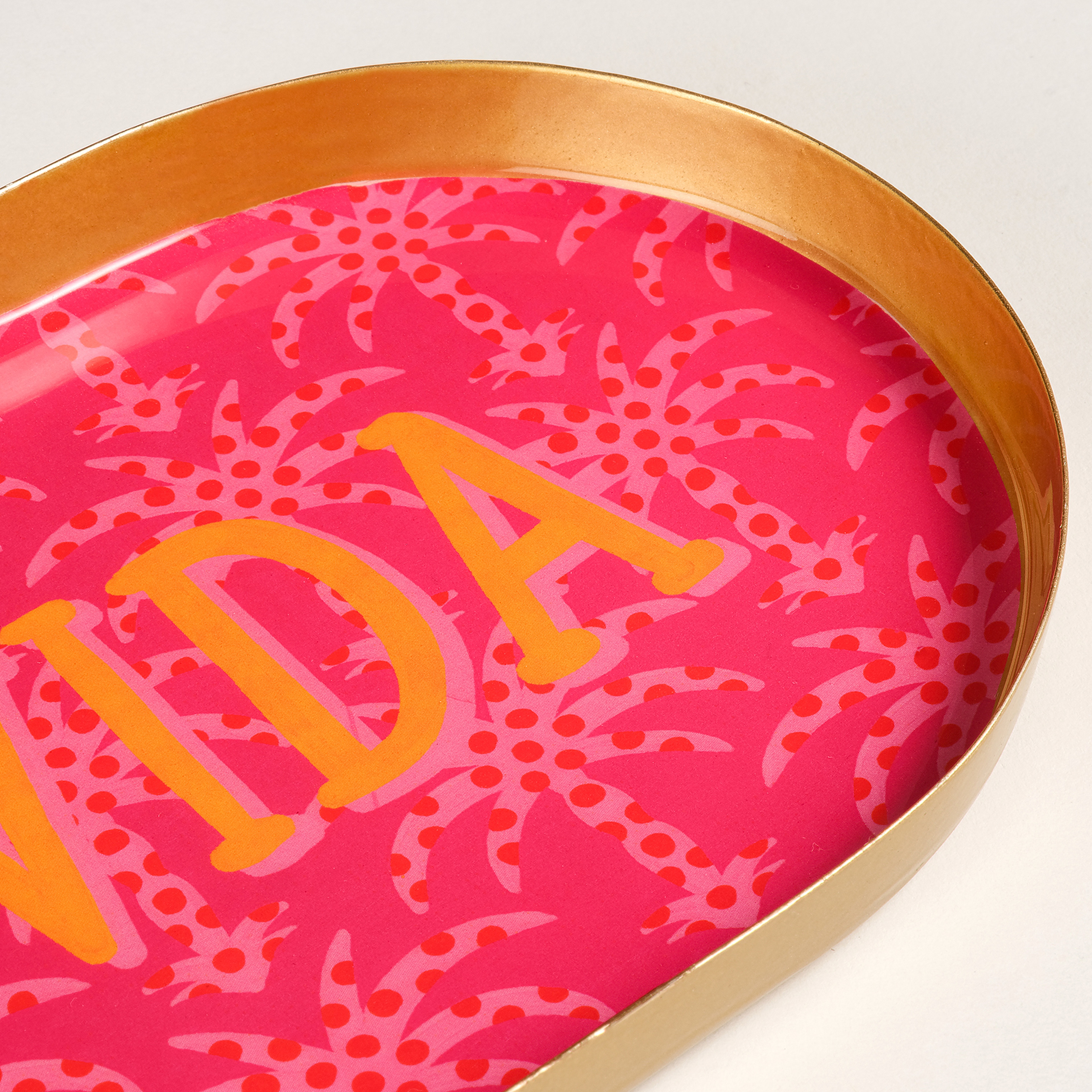 Agra Metal Dekoratif Tepsi 32x12x2 Cm Kırmızı