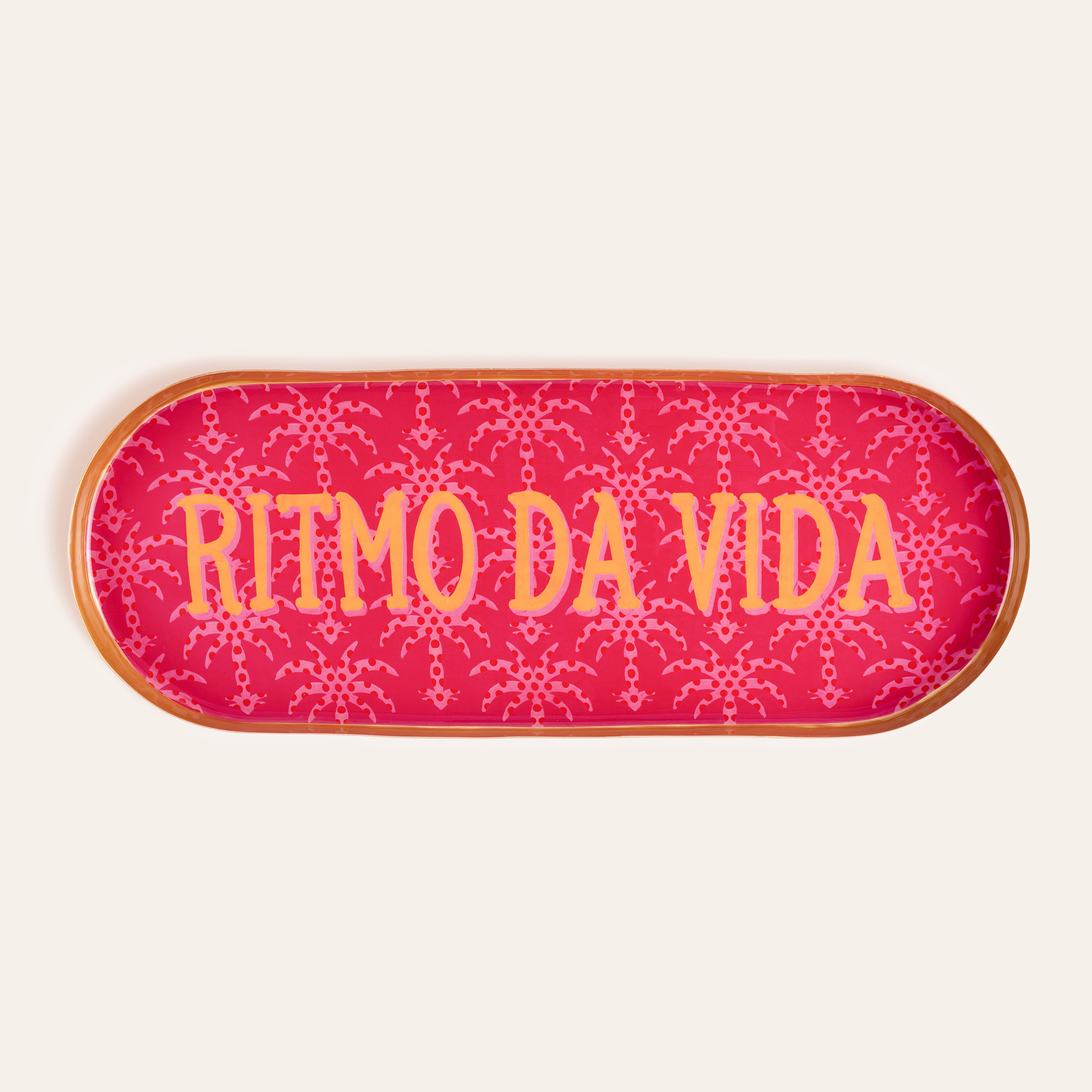 Agra Metal Dekoratif Tepsi 32x12x2 Cm Kırmızı