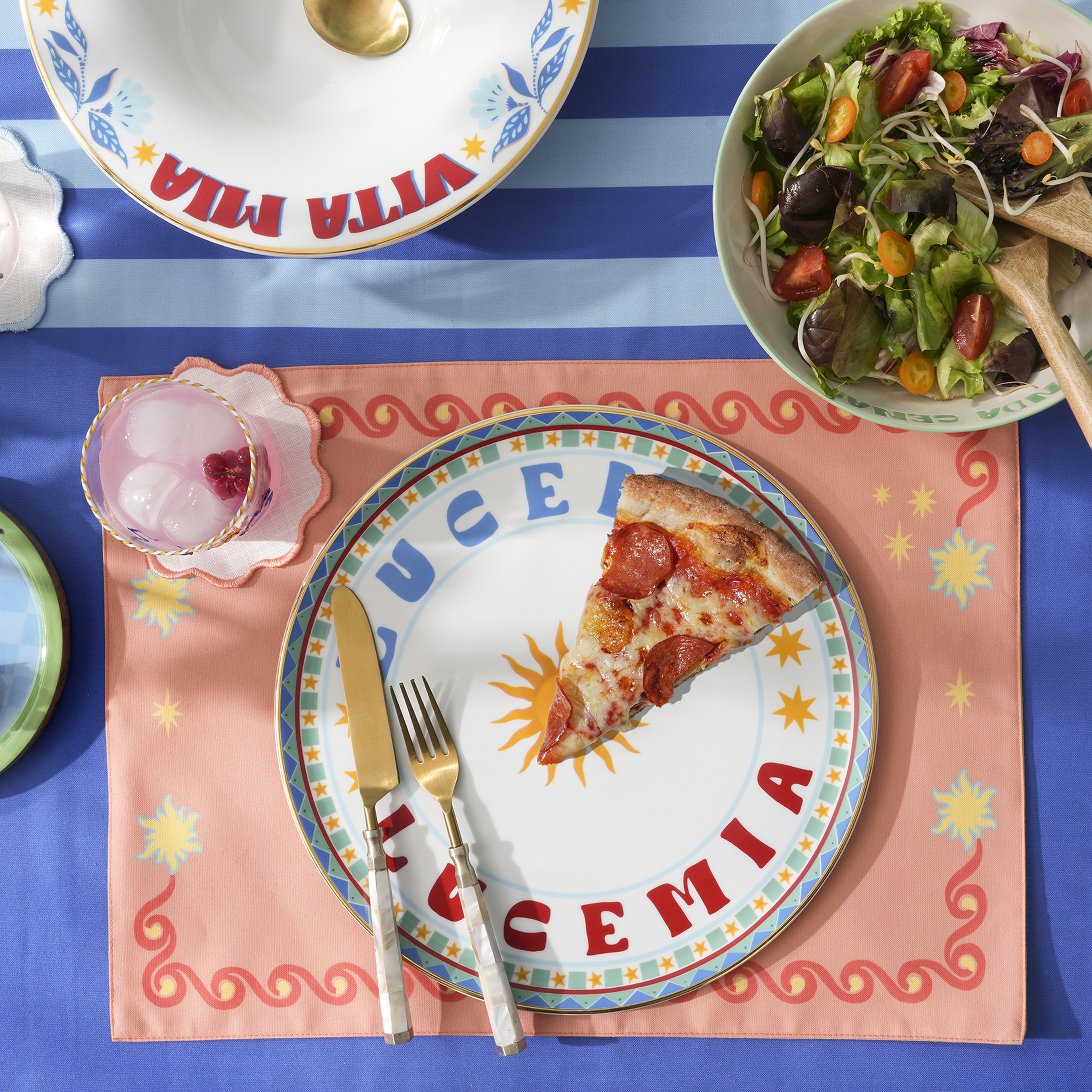 Lublın Porselen Pizza Tabağı 33 Cm Mavi