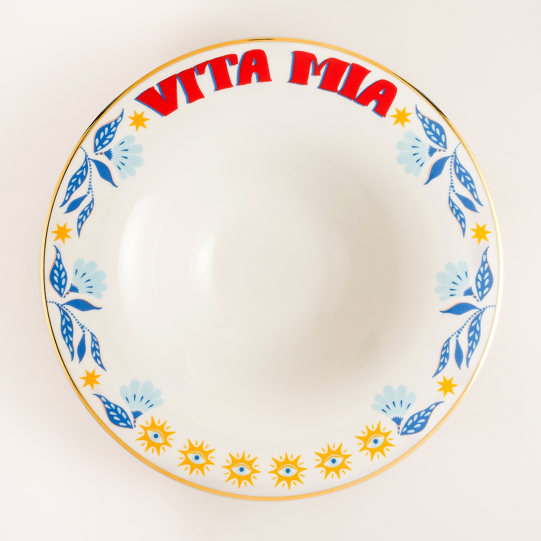 Lublın Porselen Makarna Tabağı 30 Cm Mavi