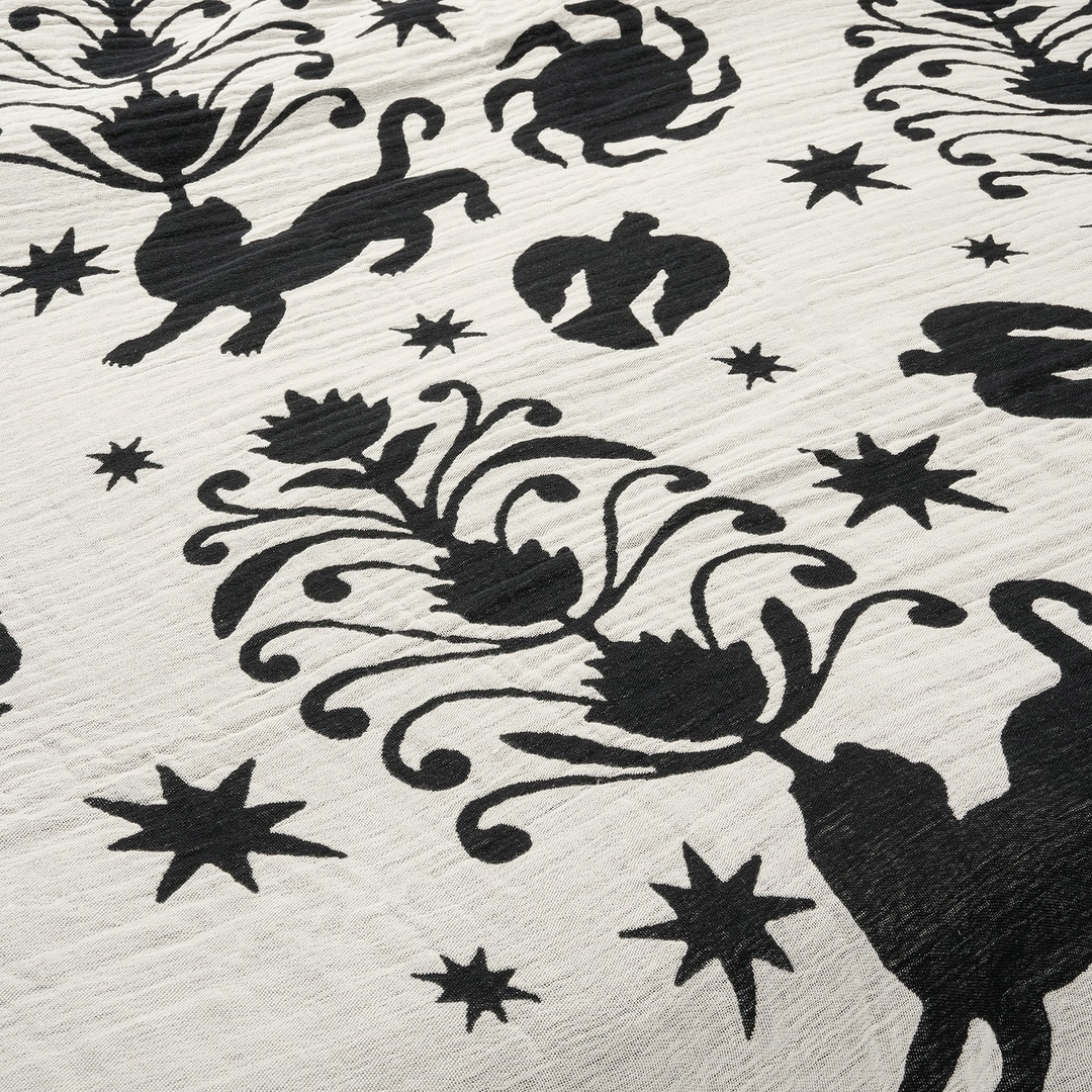 Costa Natürel- Siyah Pamuk Yatak Örtüsü