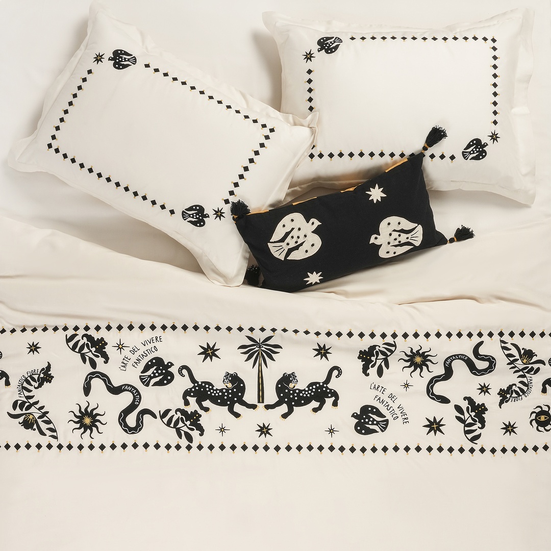 Kadmos Ekru Çift Kişilik Tencel Nevresim Takımı