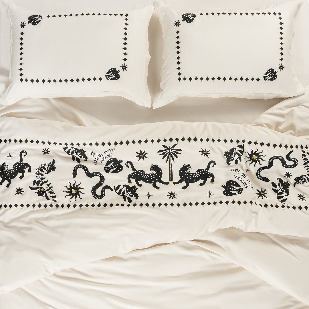 Kadmos Ekru Çift Kişilik Tencel Nevresim Takımı