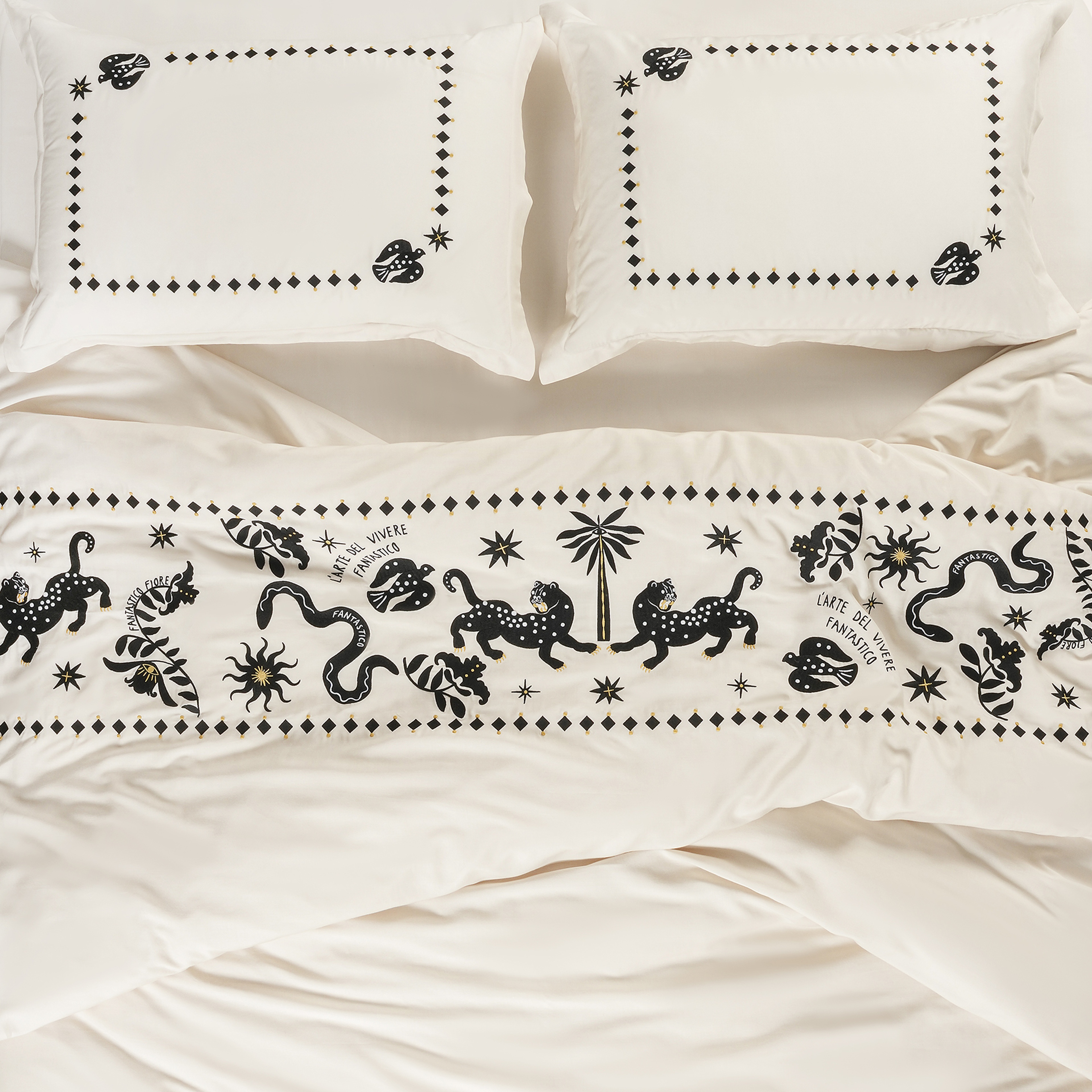 Kadmos Ekru Çift Kişilik Tencel Nevresim Takımı