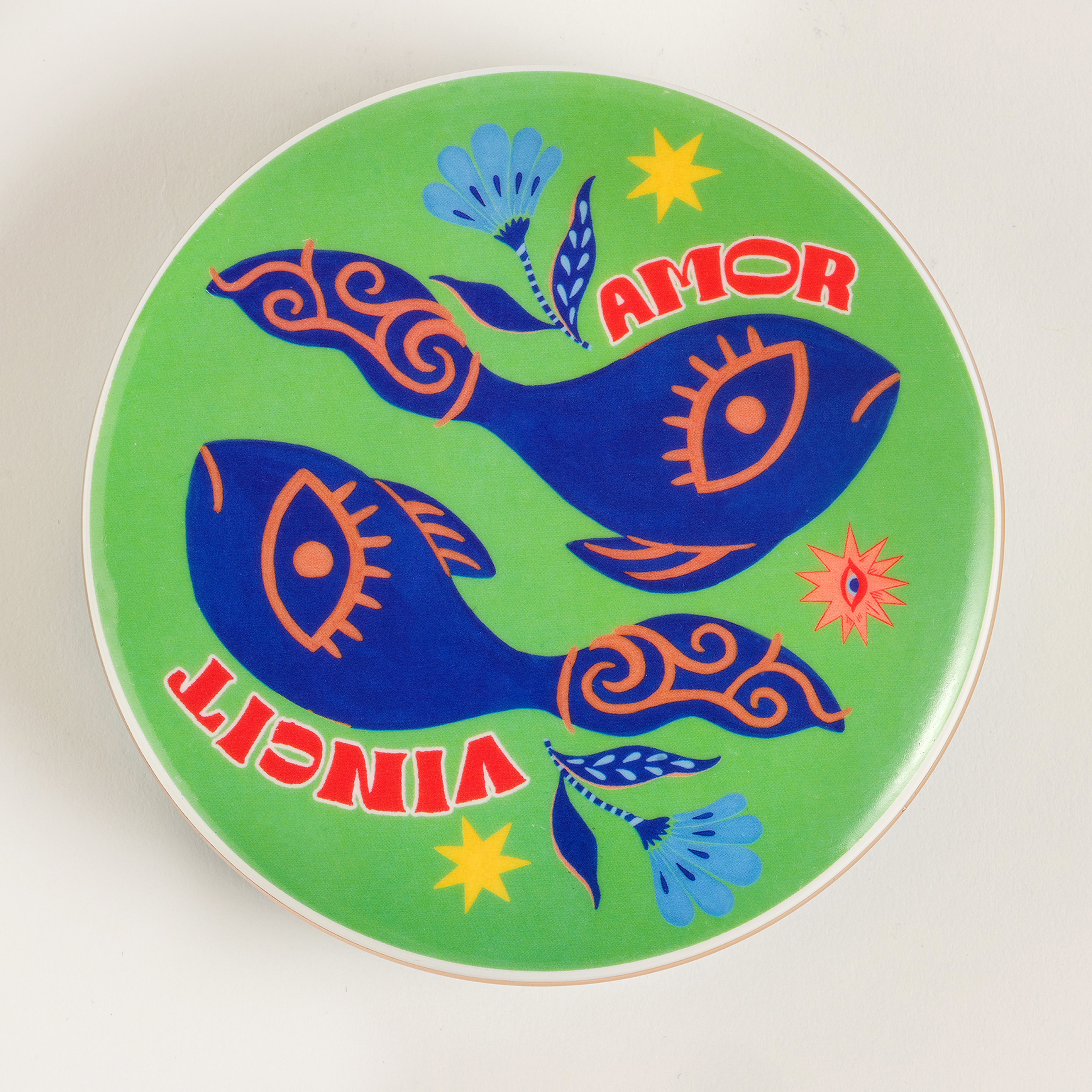 Shekou Renkli Porselen Dekoratif Obje 12x12x4 Cm