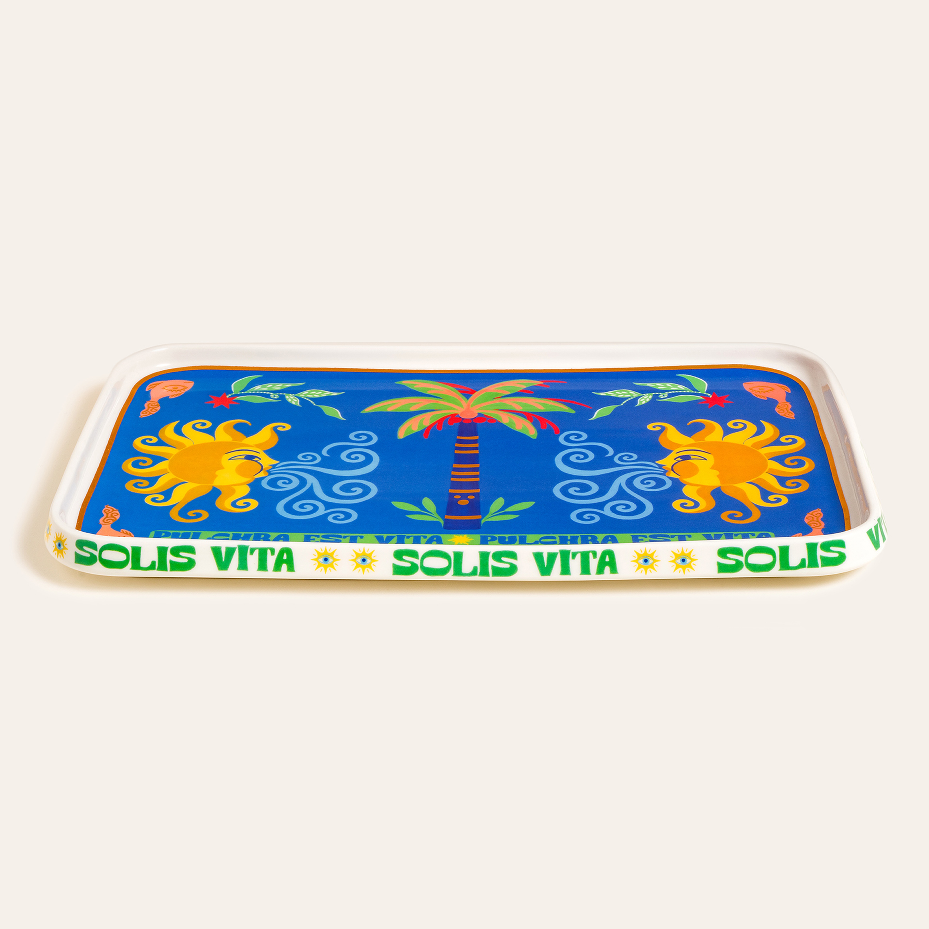 Shekou Renkli Porselen Dekoratif Tepsi 30x18.5x2 Cm