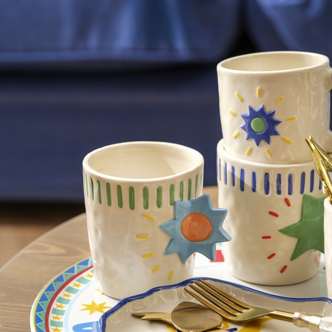 Sımıng Stoneware Kupa 285 Ml Mavi - Yeşil