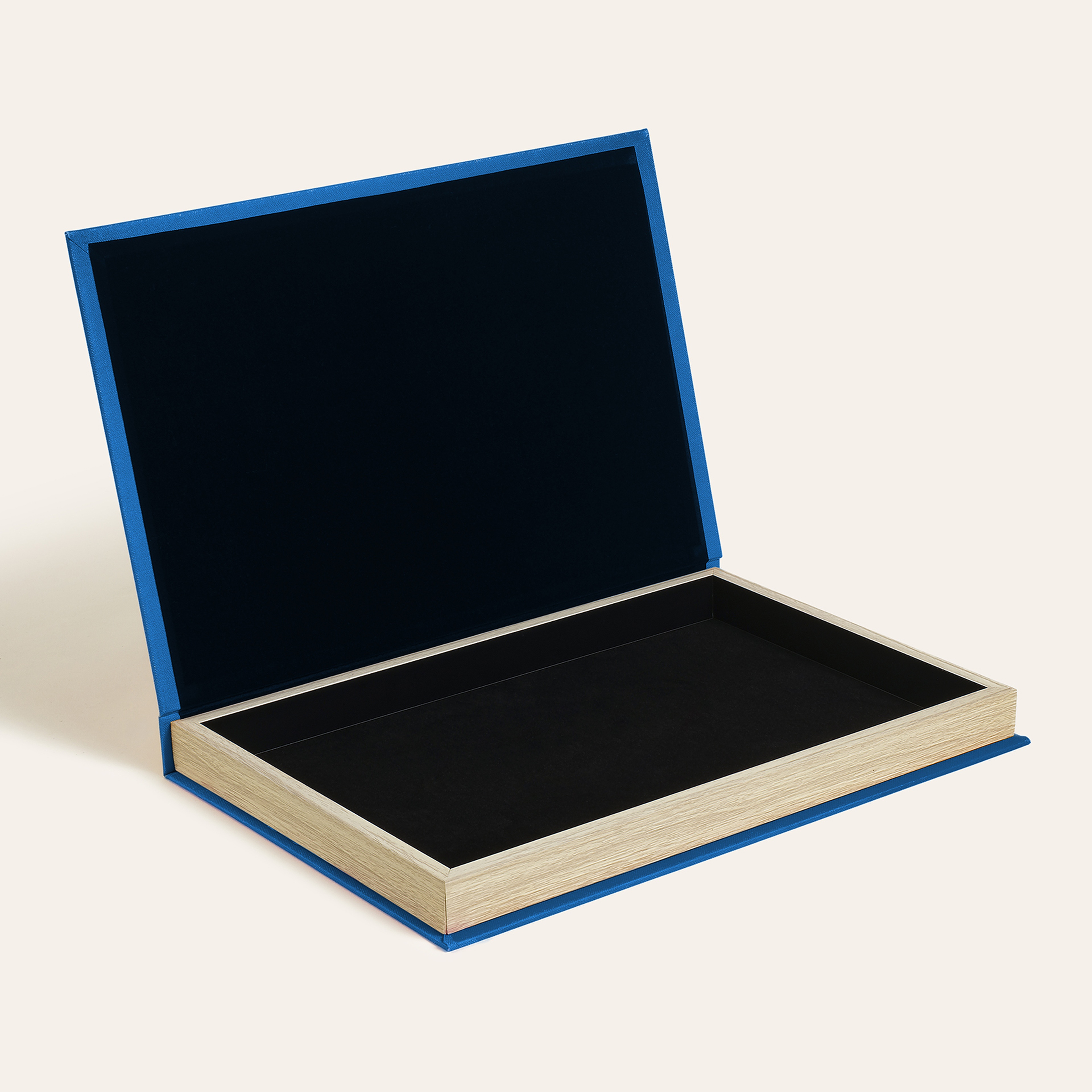 Olbıa Kanvas - Polistren - Kadife Dekoratif Kutu 24x34 Cm Mavi