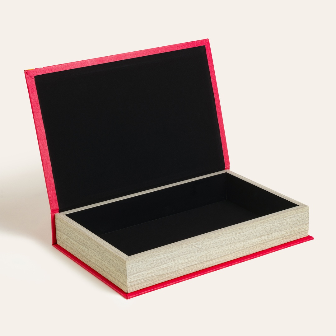 Olbıa Kanvas - Polistren - Kadife Dekoratif Kutu 19x30 Cm Kırmızı