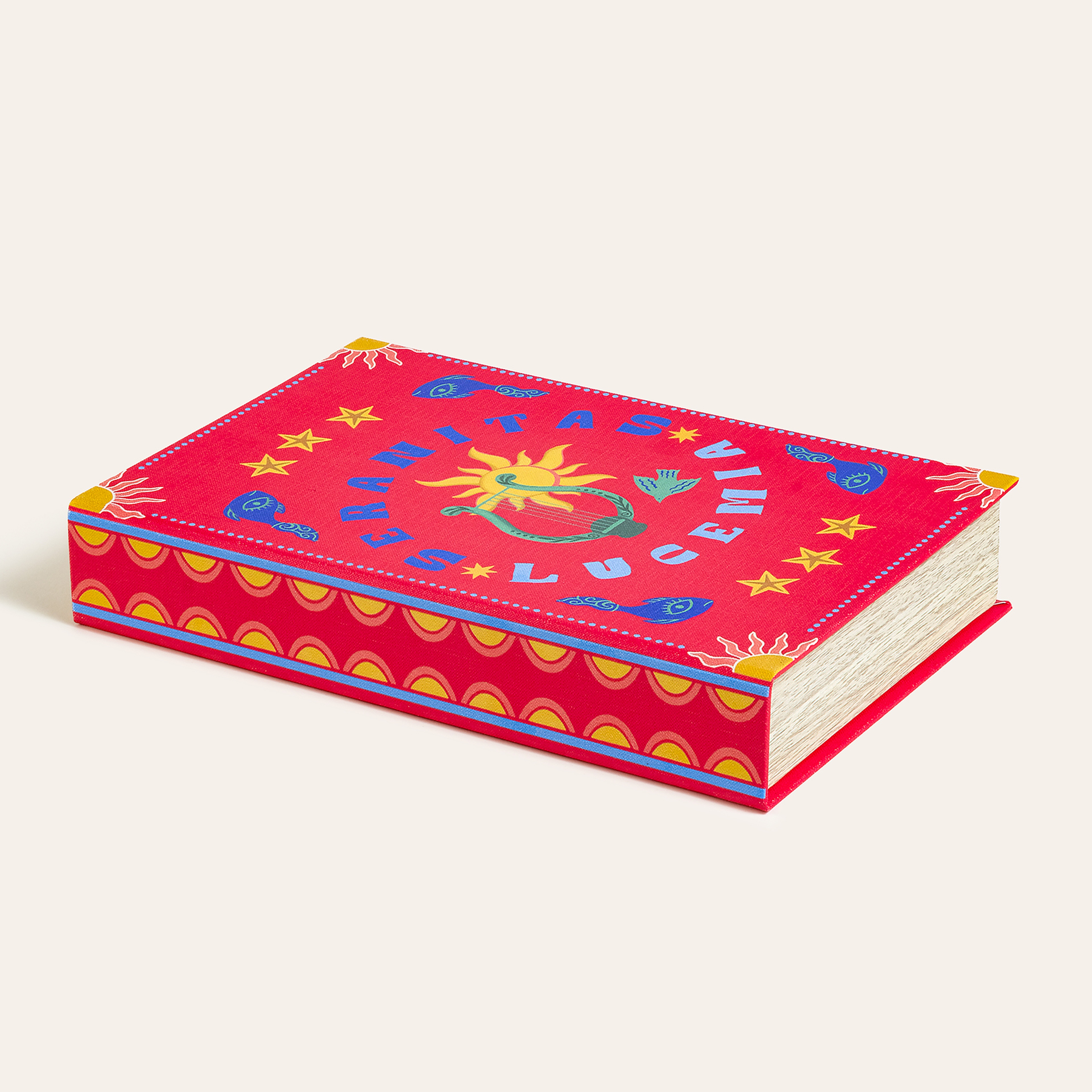 Olbıa Kanvas - Polistren - Kadife Dekoratif Kutu 19x30 Cm Kırmızı