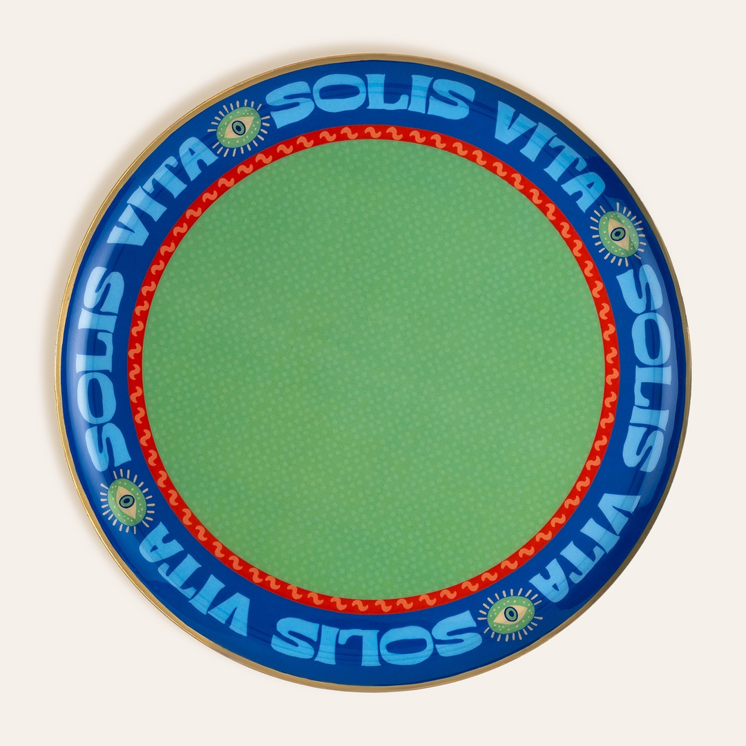 Agra Metal Dekoratif Tepsi 30x30 Cm Mavi