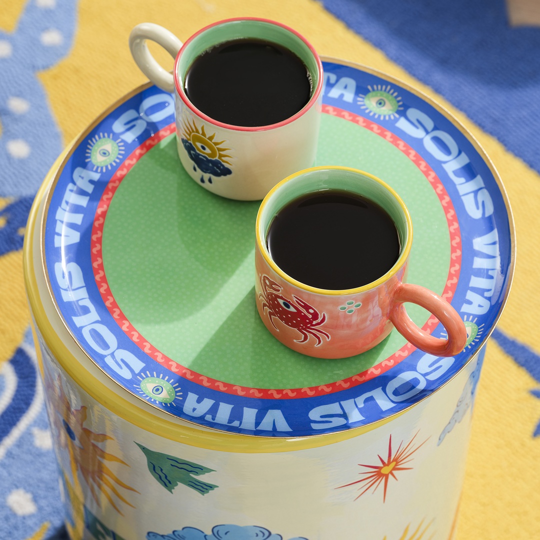 Agra Metal Dekoratif Tepsi 30x30 Cm Mavi