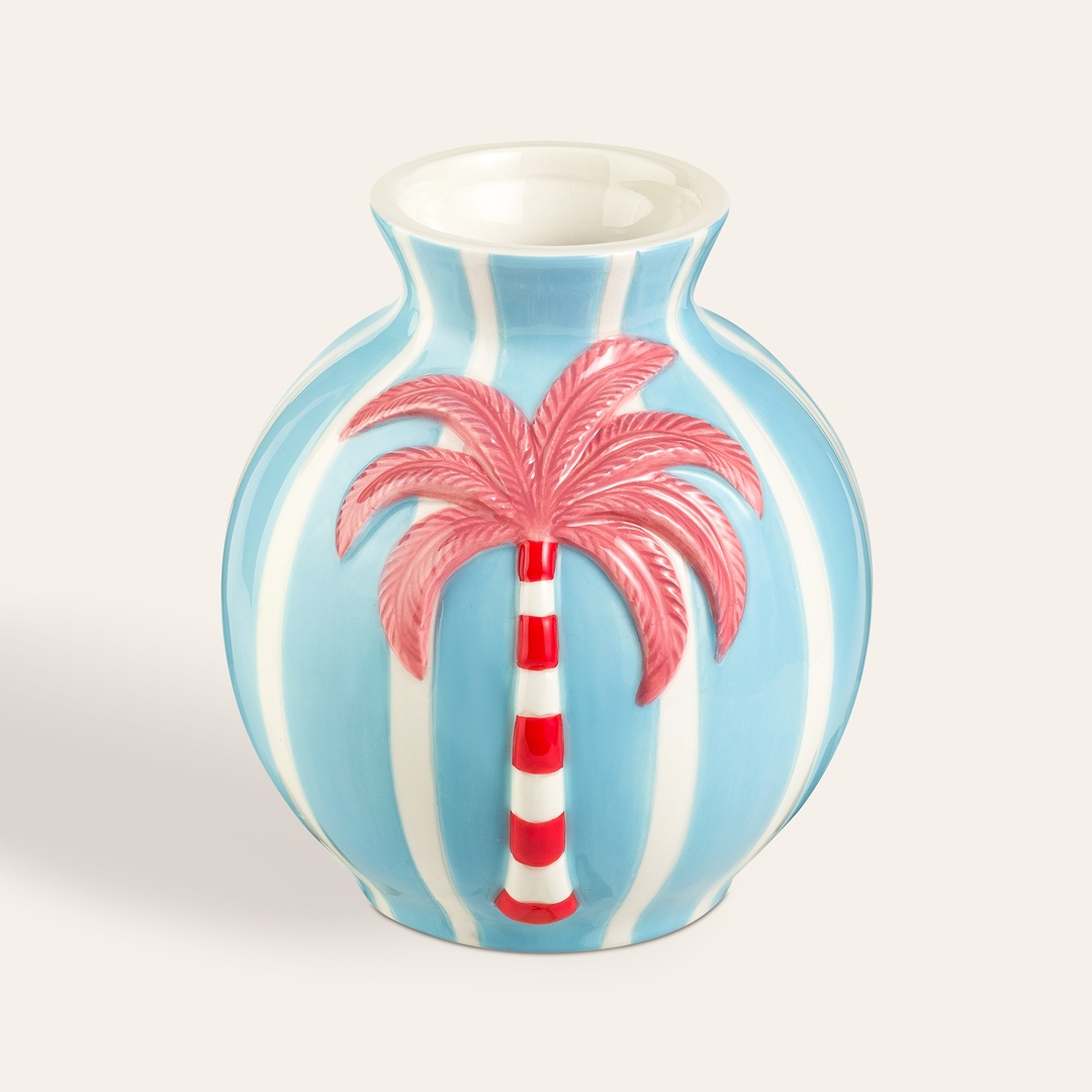 Sımıng Mavi Seramik Vazo 14.3x13.8x15.6 Cm