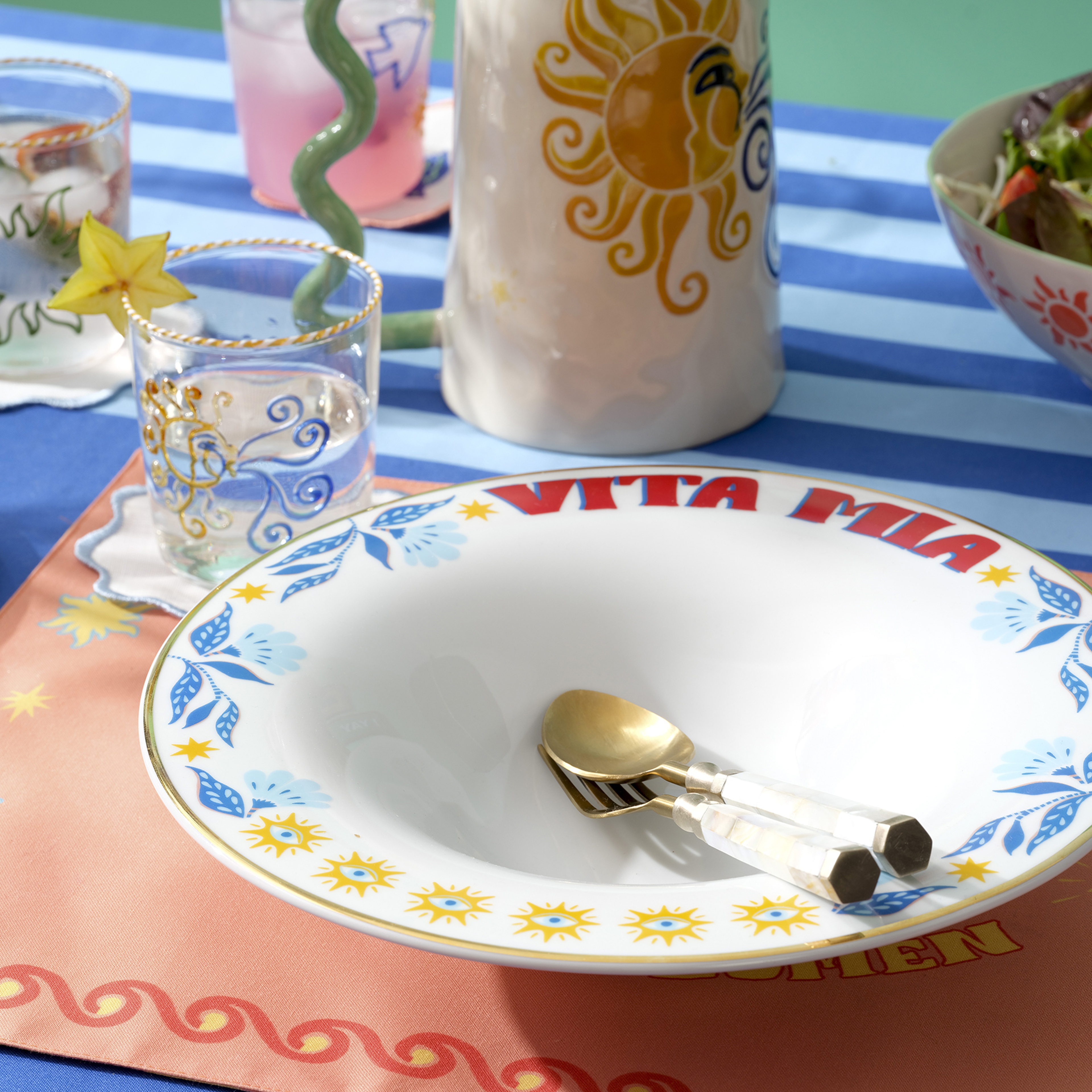 Lublın Porselen Makarna Tabağı 30 Cm Mavi