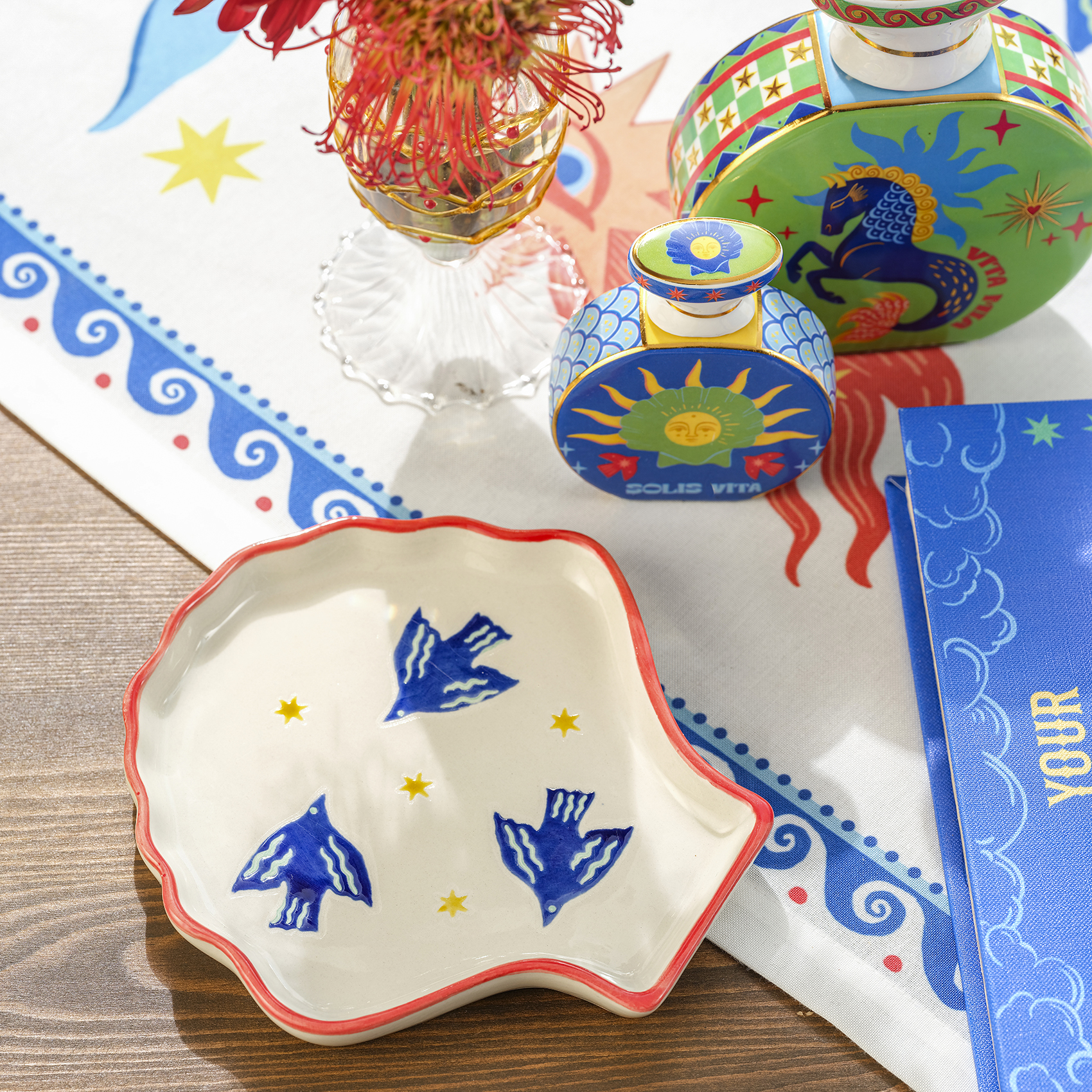 Sanya Seramik Tabak 17 Cm Renkli