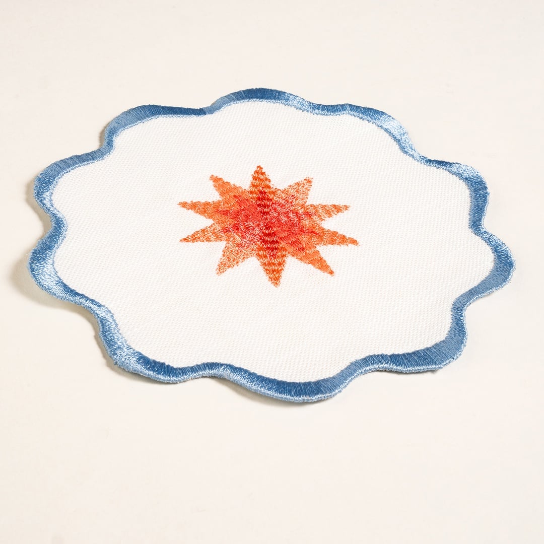 Nilüfer Renkli Pamuk Bardak Altlığı 13 Cm