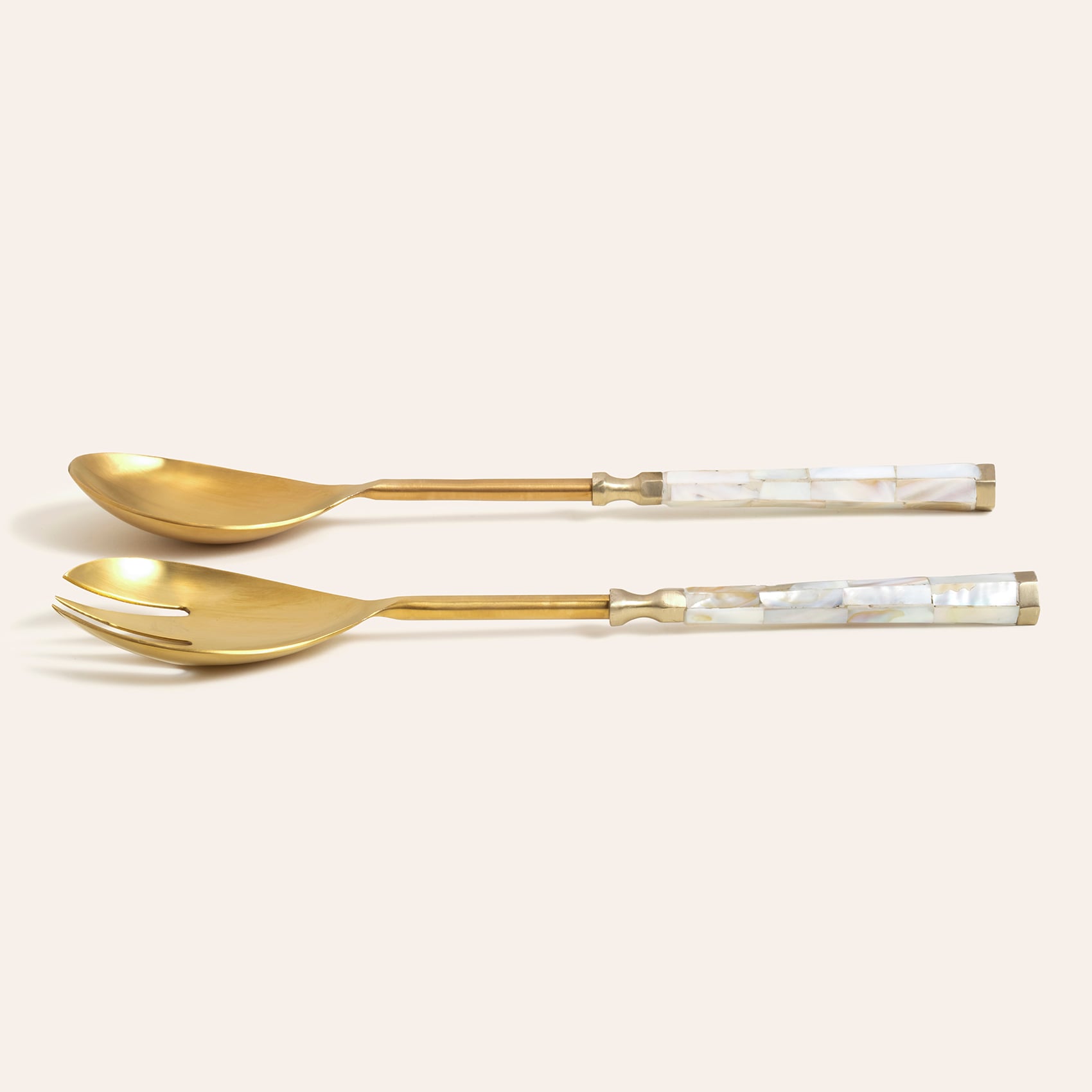 Rampur 2'li Pirinç-sedef Salata Servis Seti 7x28x2 Cm Altın-sedef