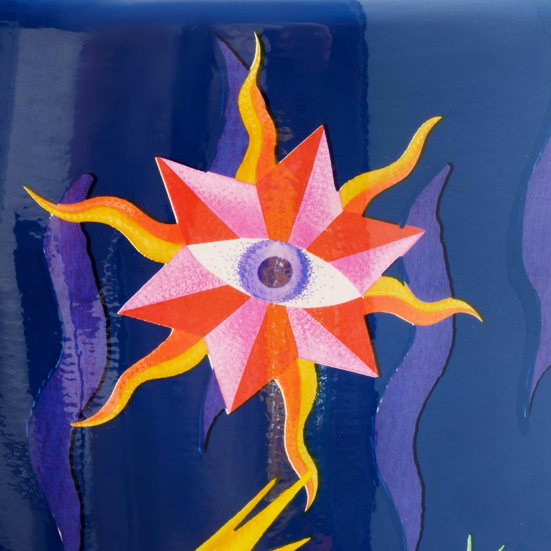 Tanbu Porselen Tabure 31x31x44 Cm Koyu Mavi