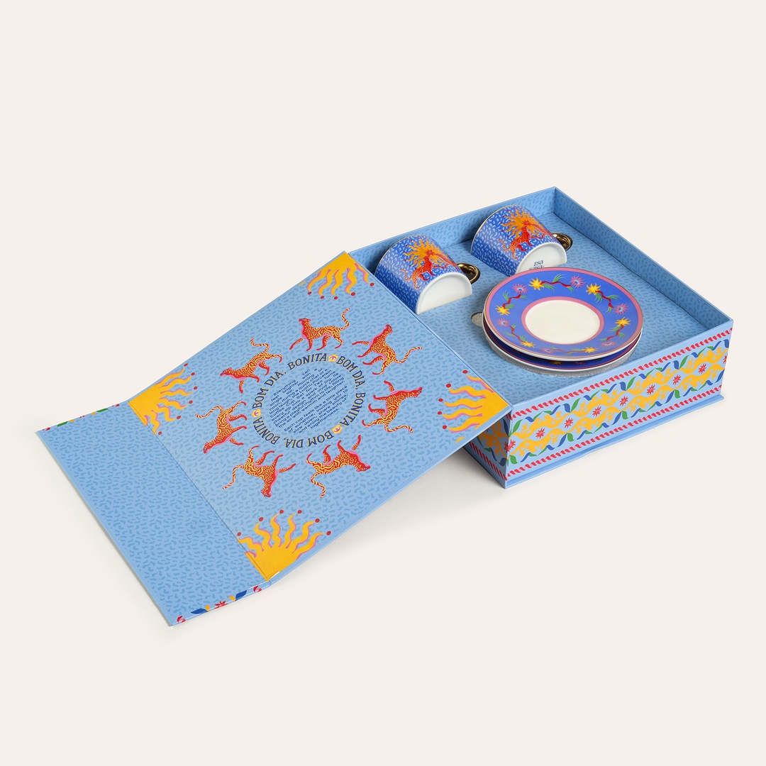 Luohu Porselen Kahve Seti 90 Ml Mavi