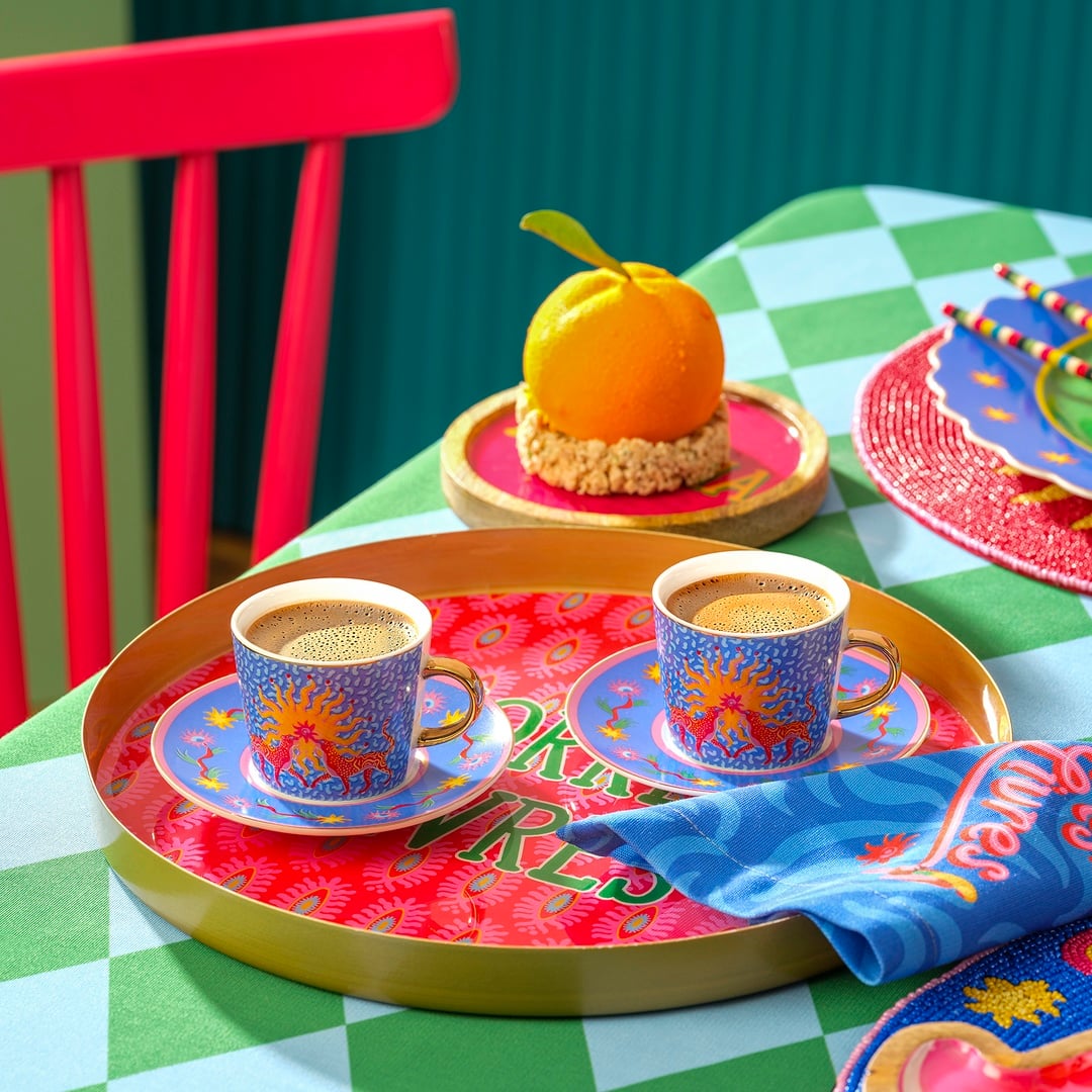 Luohu Porselen Kahve Seti 90 Ml Mavi