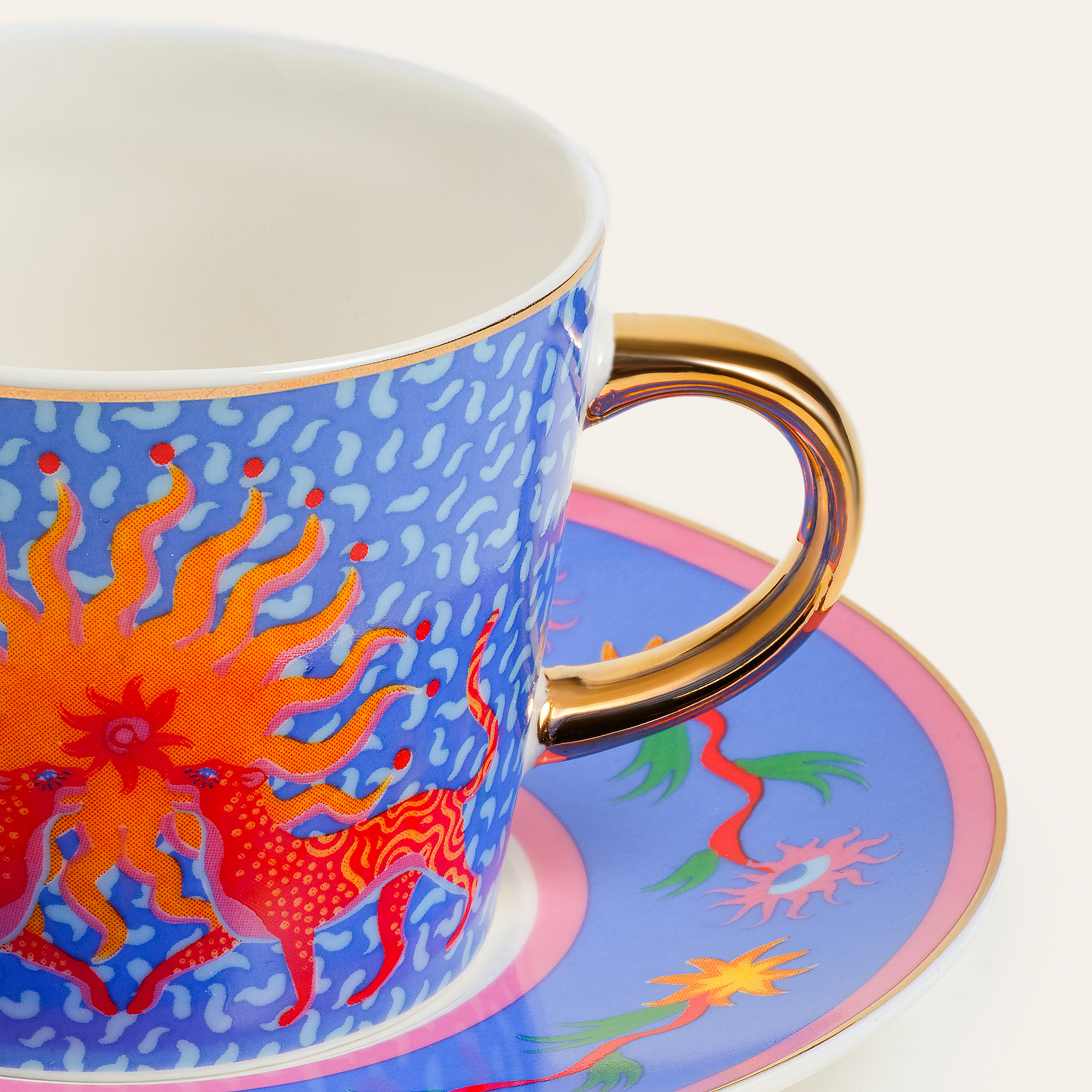 Luohu Porselen Kahve Seti 90 Ml Mavi