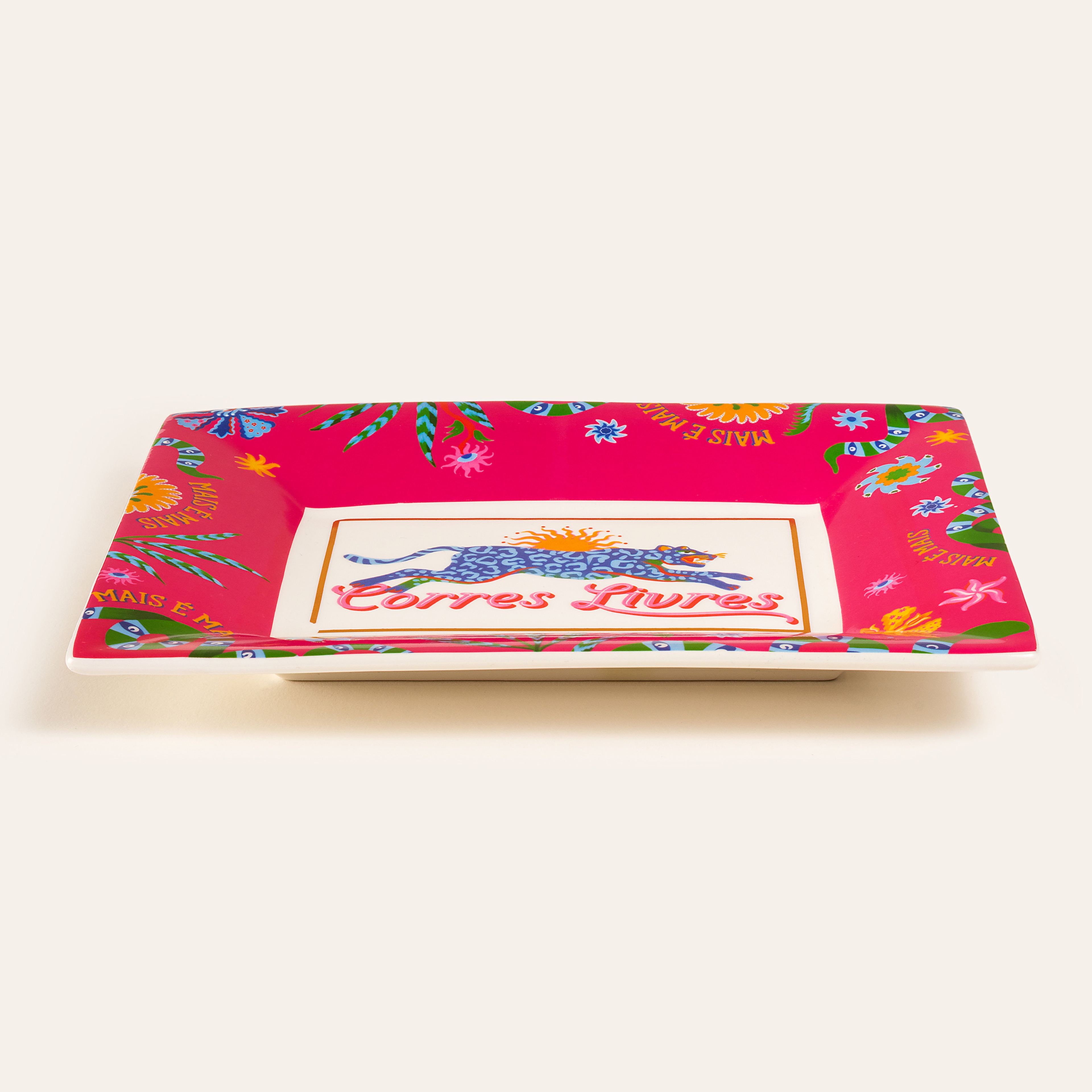 Shekou Renkli Porselen Dekoratif Tepsi 20x16x2.5 Cm