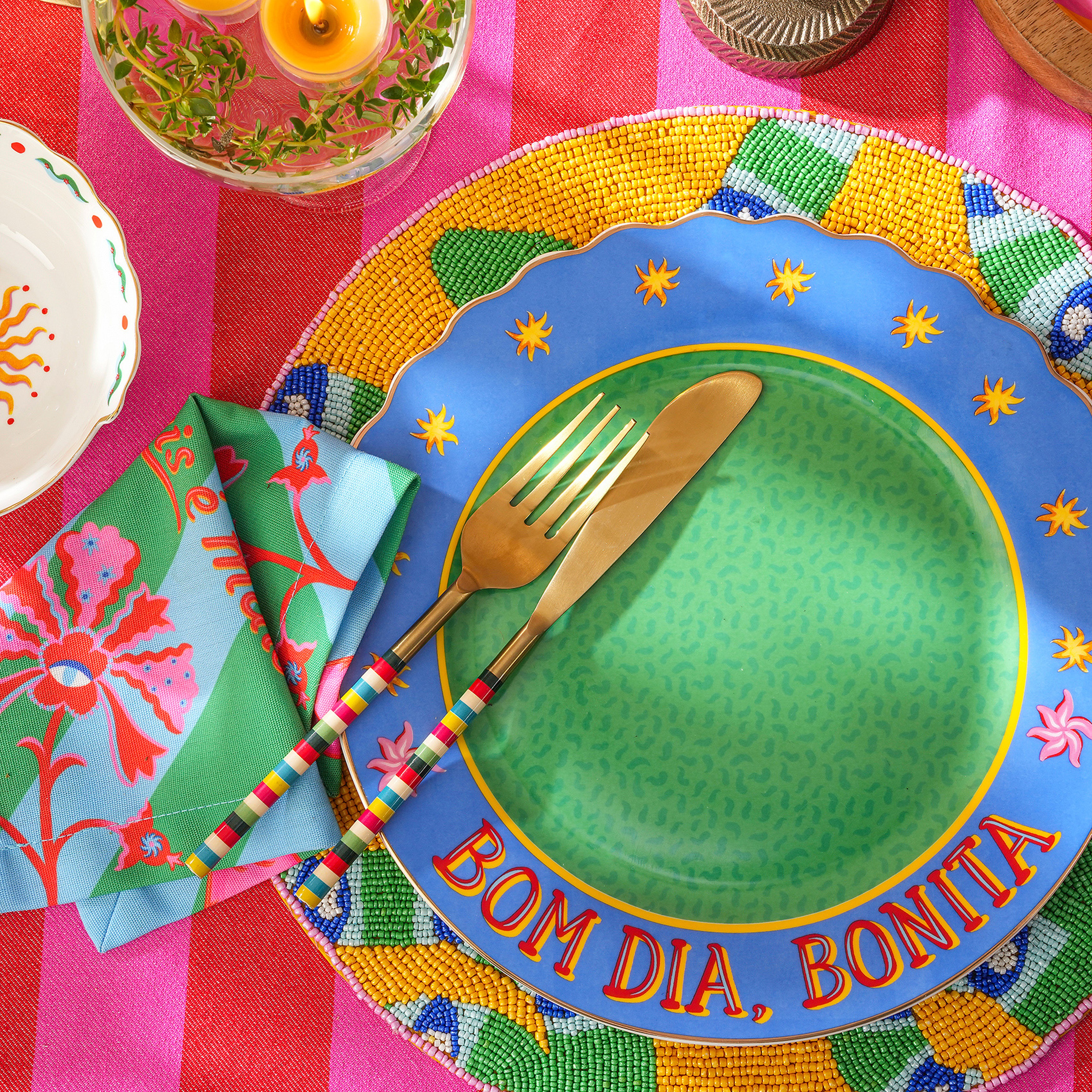 Luohu Porselen Yemek Tabağı 28 Cm Yeşil