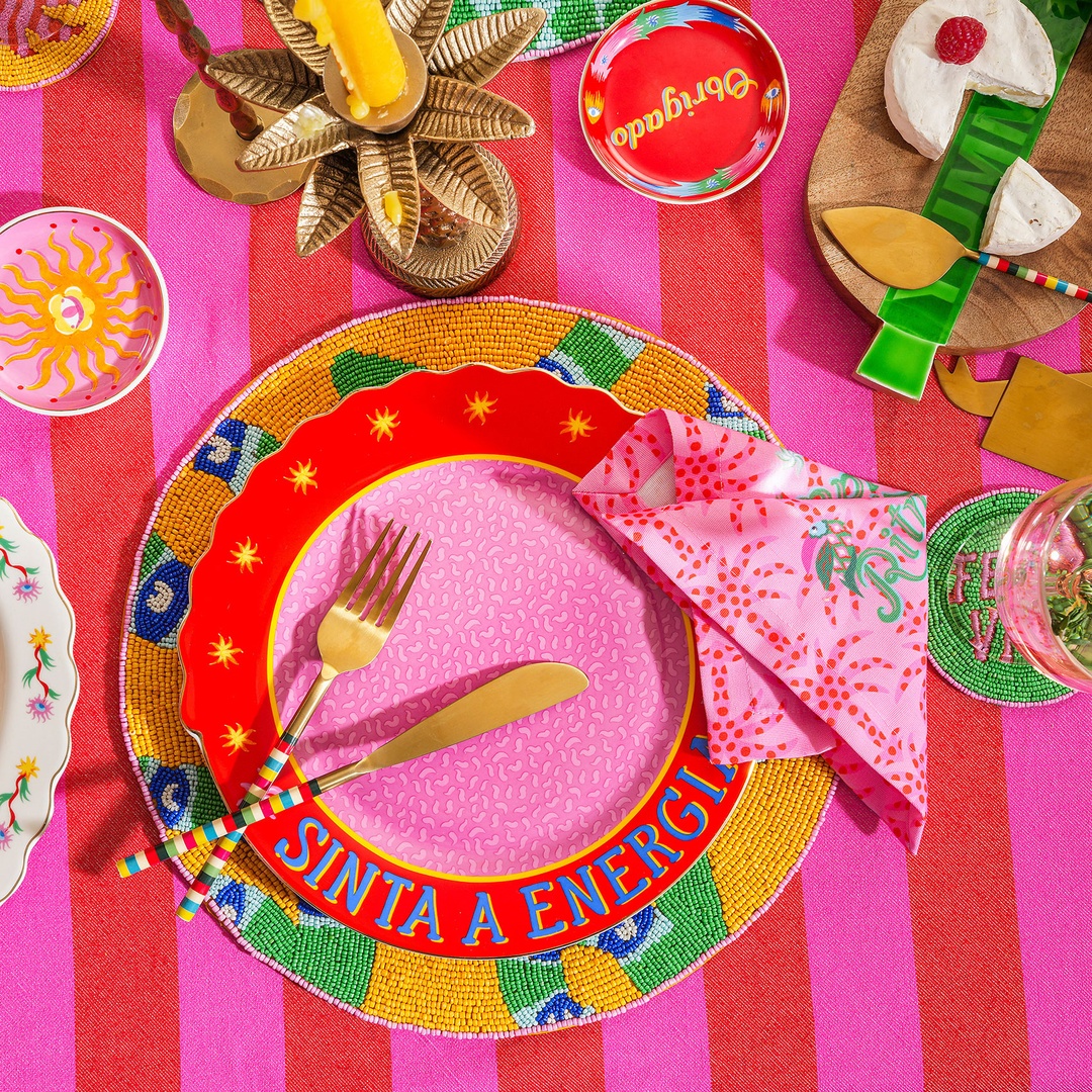 Luohu Porselen Yemek Tabağı 28 Cm Pembe