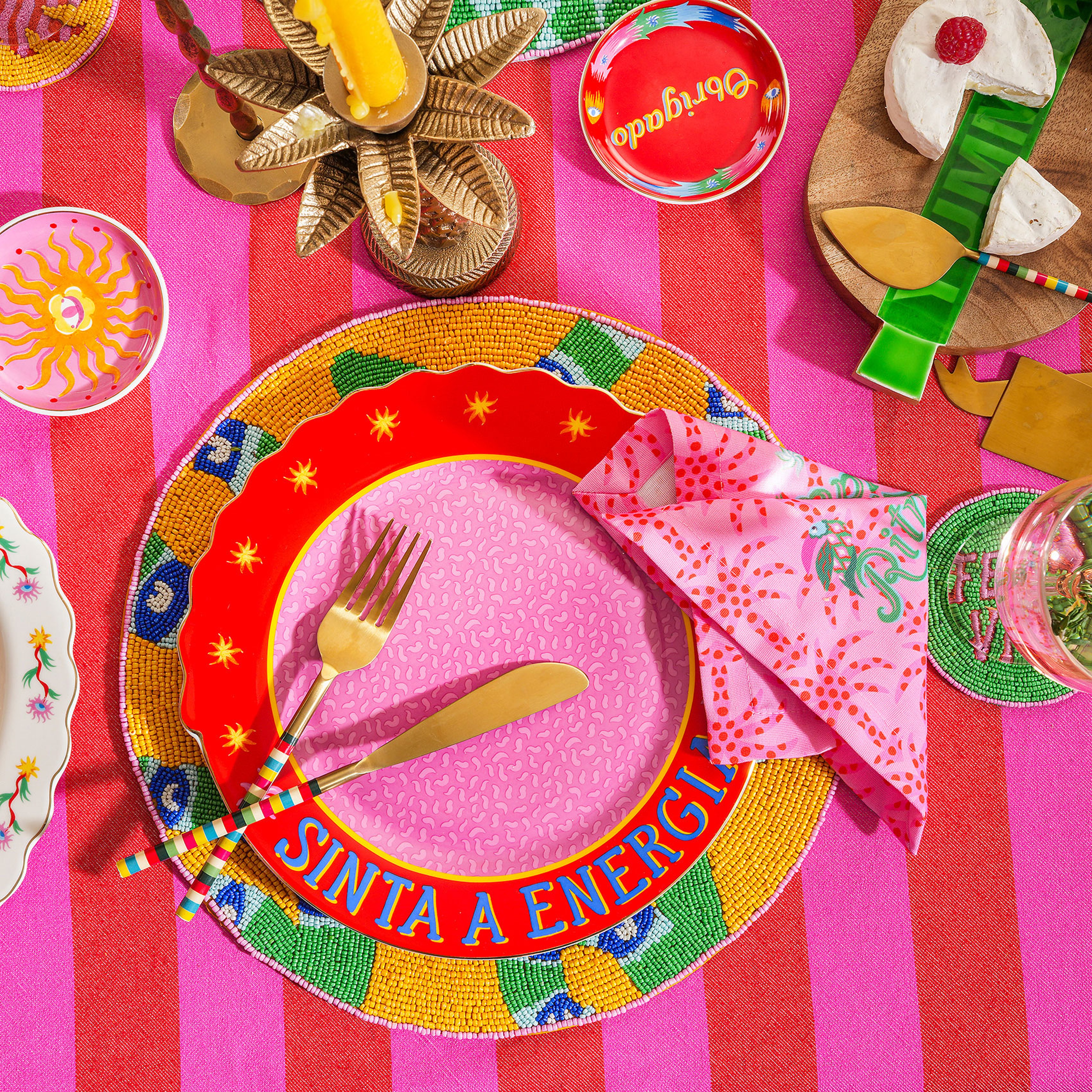 Luohu Porselen Yemek Tabağı 28 Cm Pembe