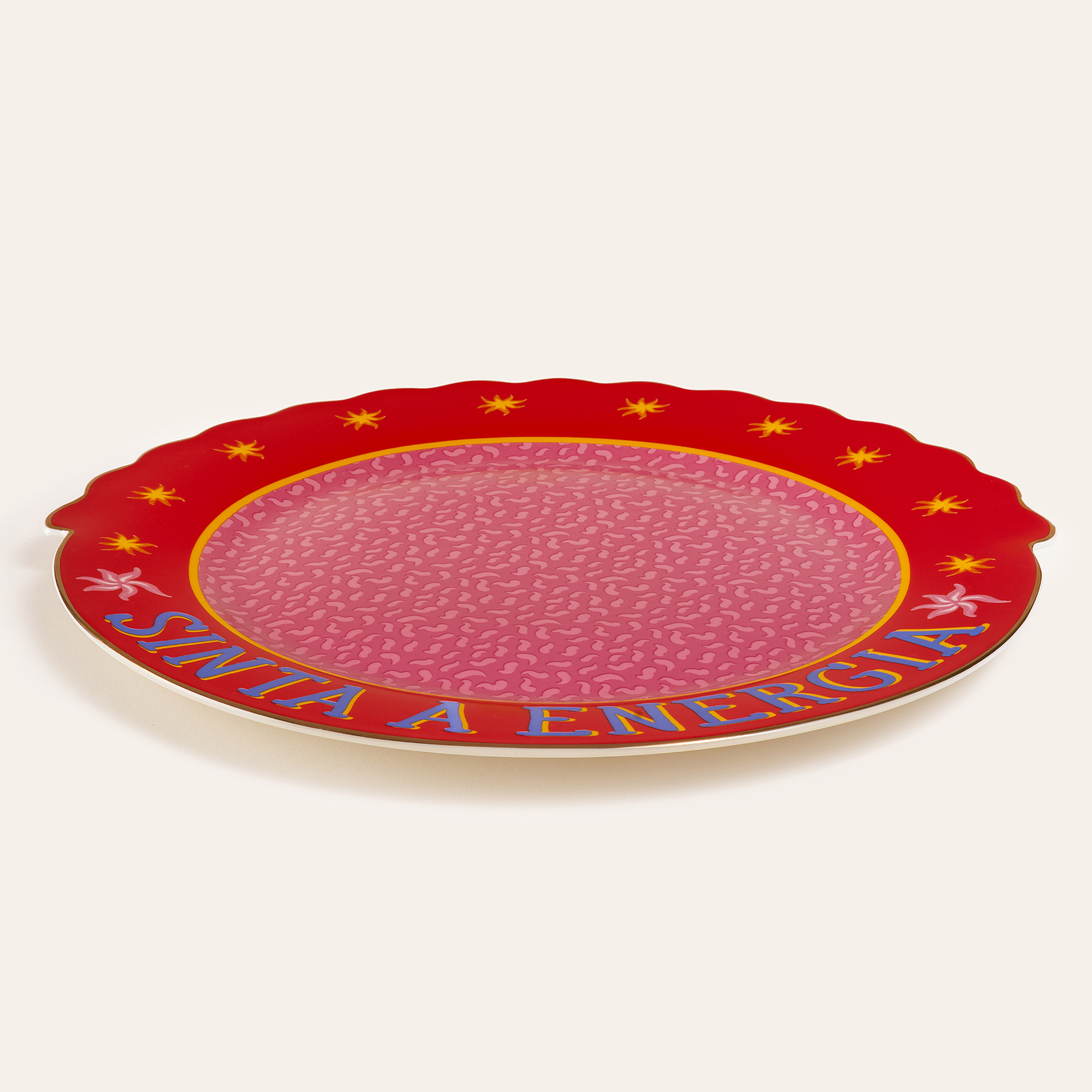 Luohu Porselen Yemek Tabağı 28 Cm Pembe