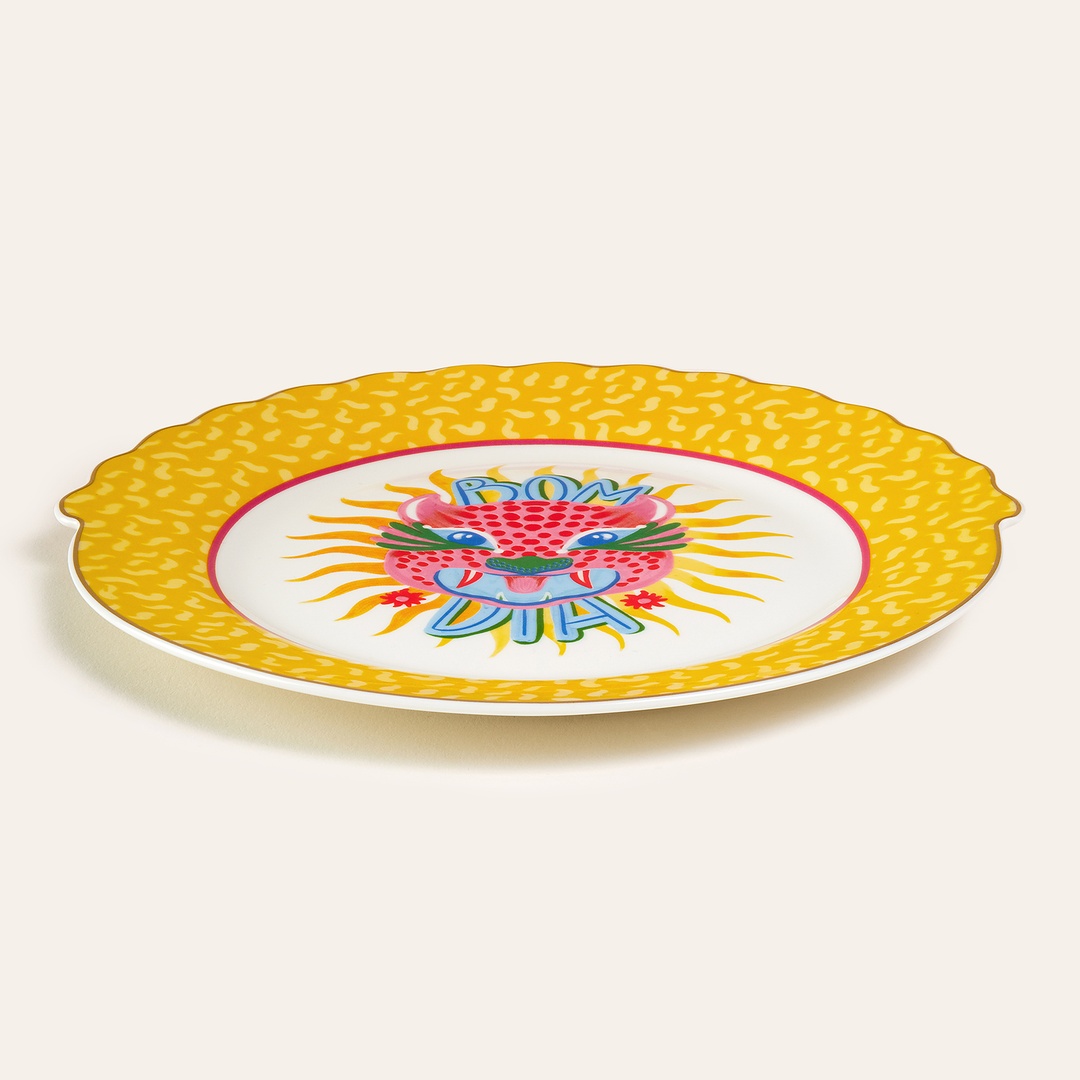 Luohu Porselen Pasta Tabağı 20 Cm Sarı