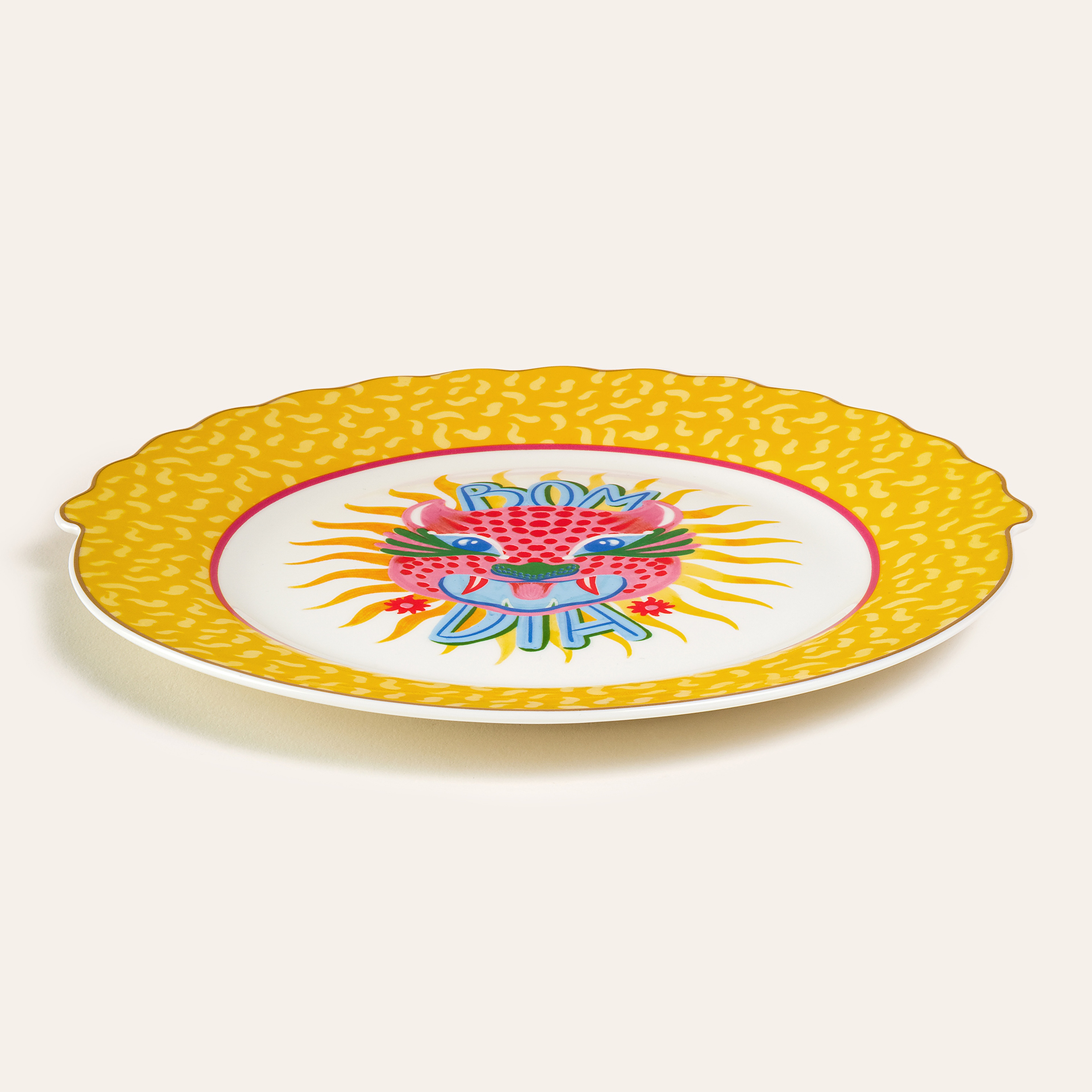 Luohu Porselen Pasta Tabağı 20 Cm Sarı