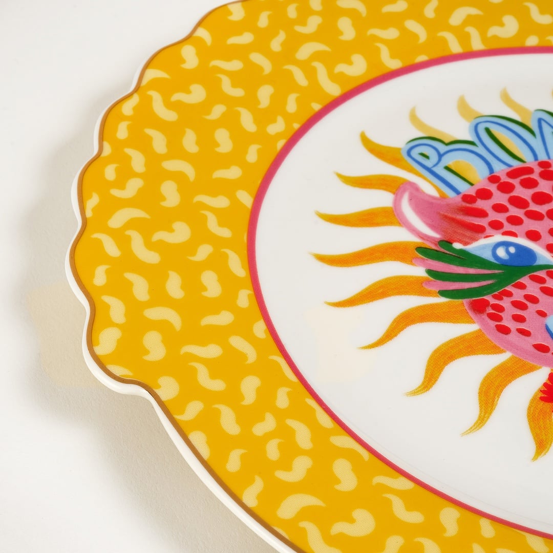 Luohu Porselen Pasta Tabağı 20 Cm Sarı