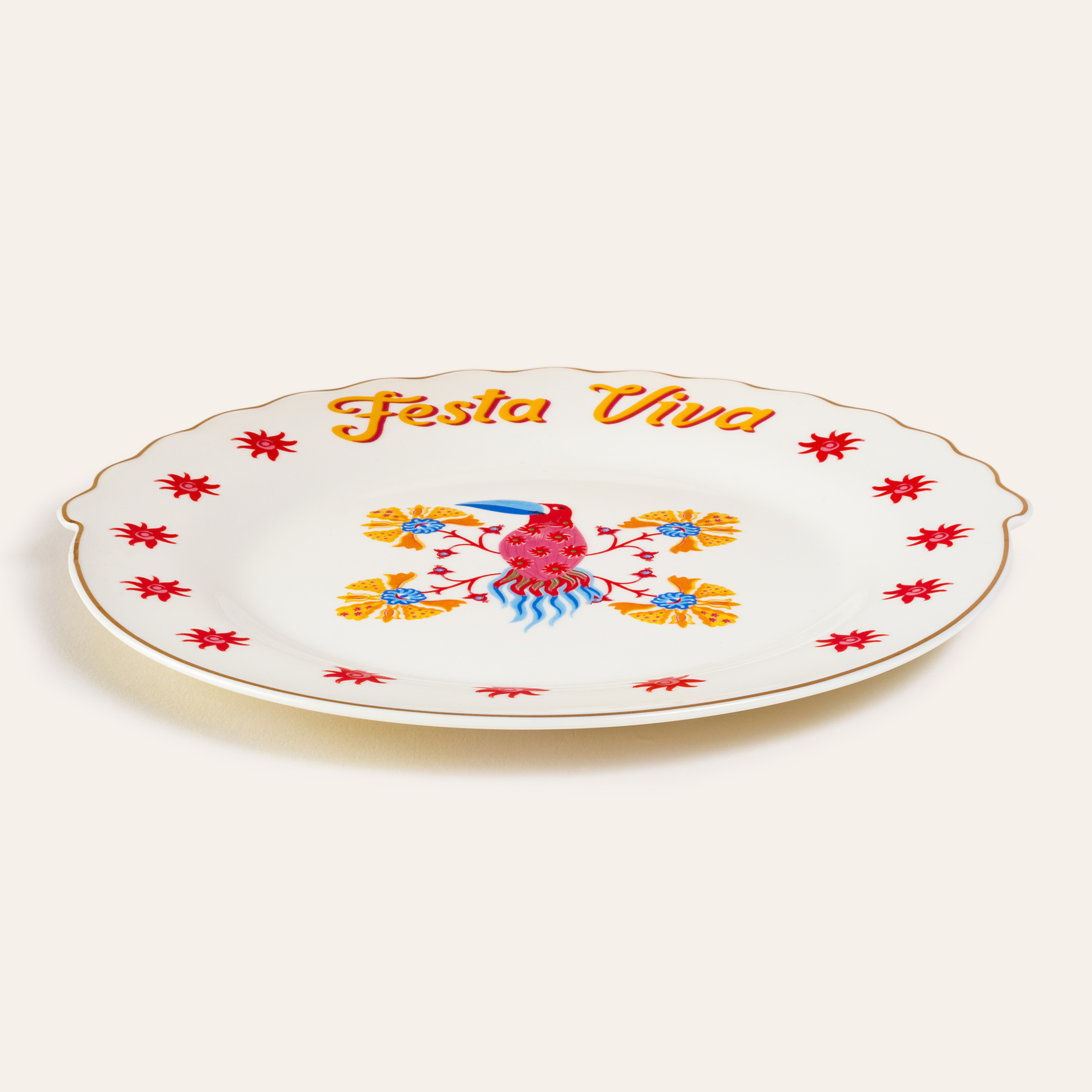 Luohu Porselen Pasta Tabağı 20 Cm Renkli