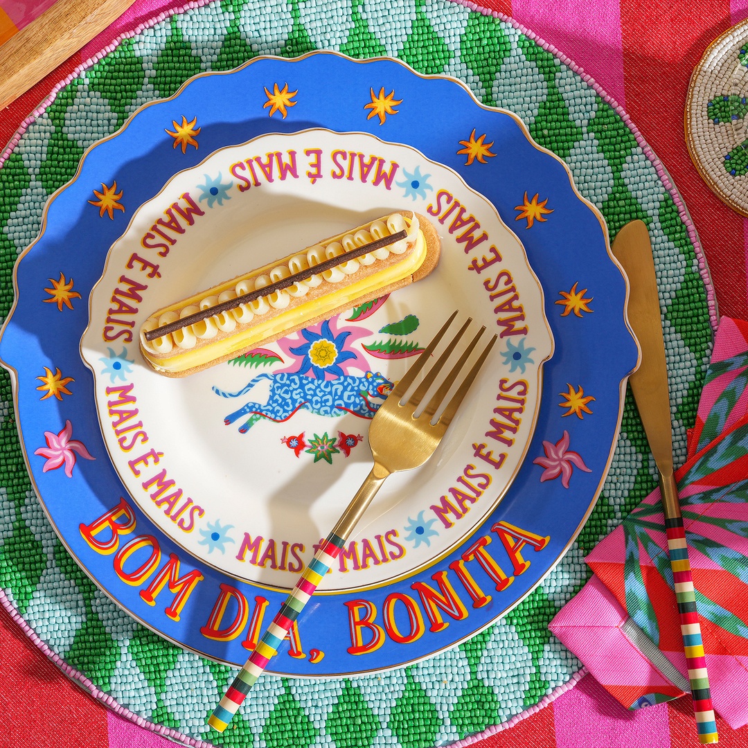 Luohu Porselen Pasta Tabağı 20 Cm Renkli