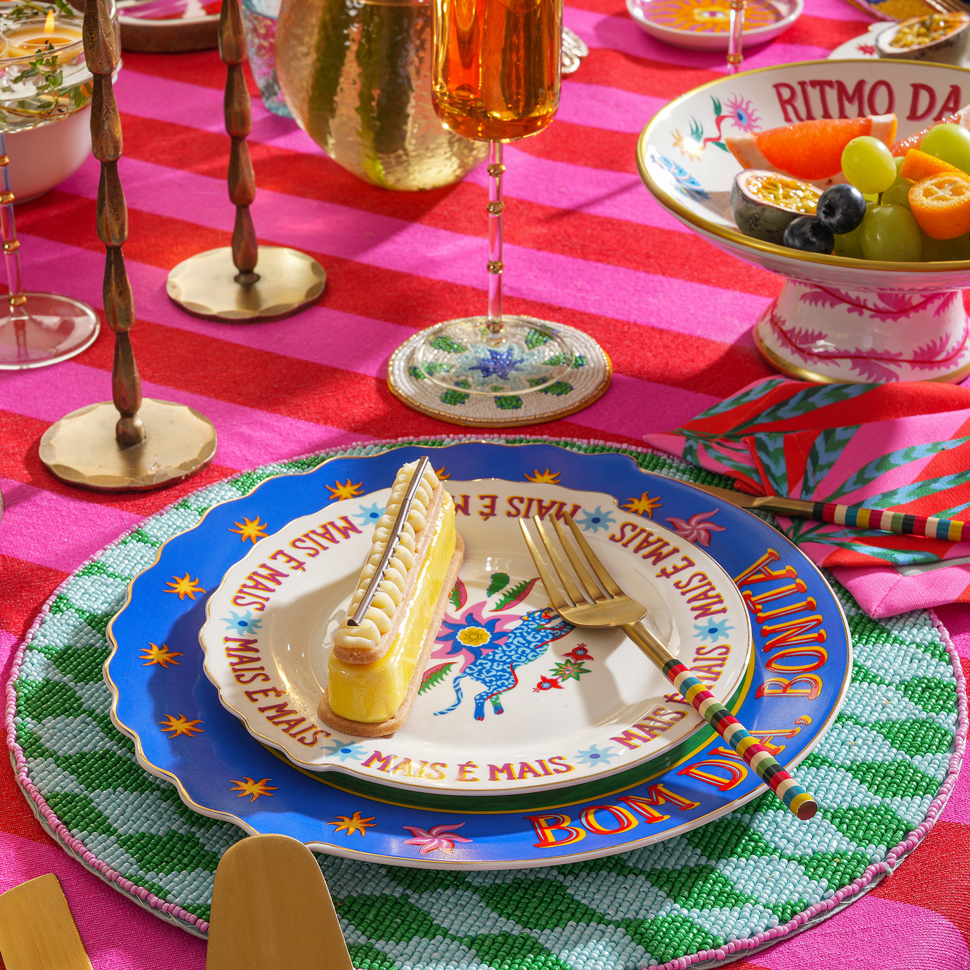 Luohu Porselen Pasta Tabağı 20 Cm Renkli