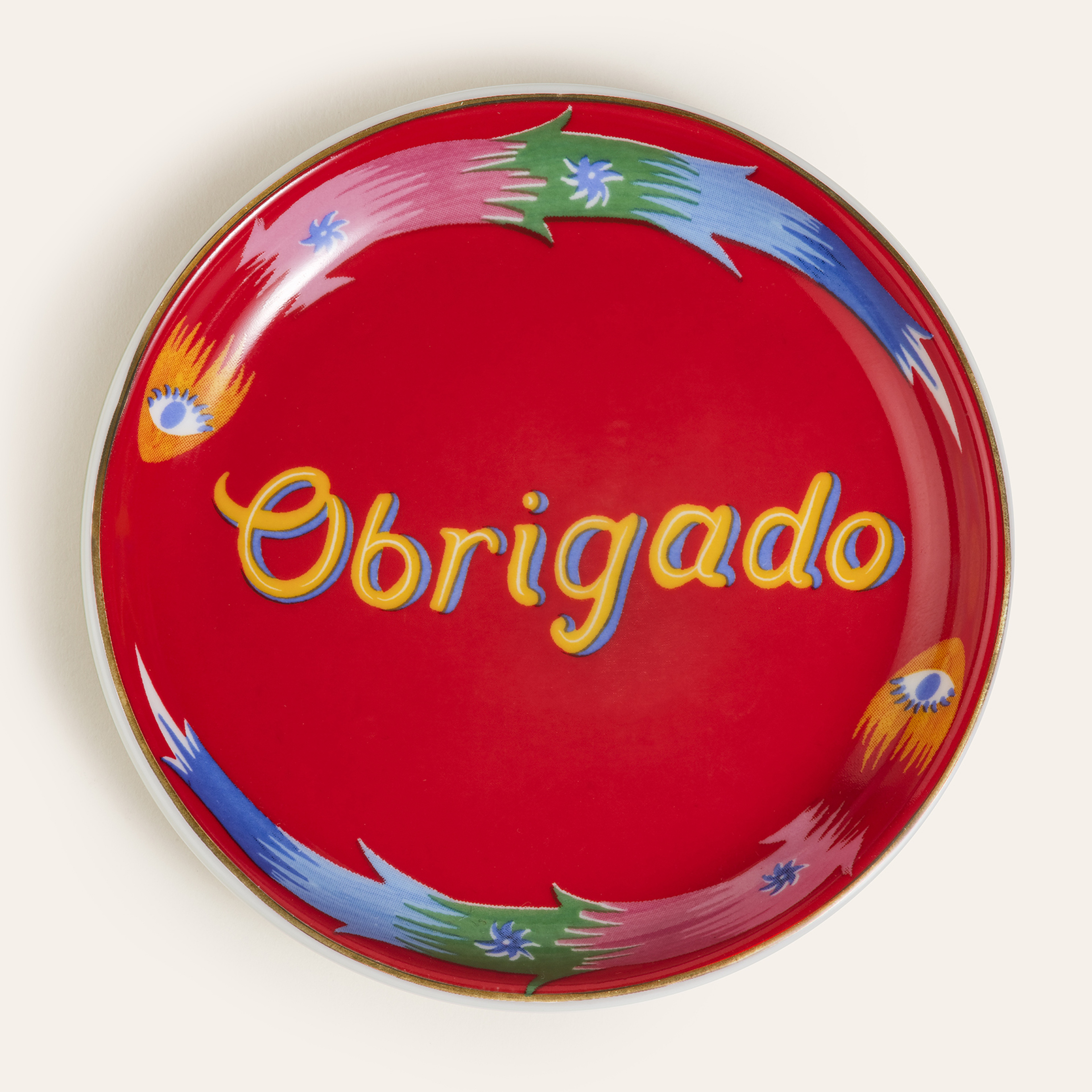 Luohu Porselen Tabak 10 Cm Kırmızı