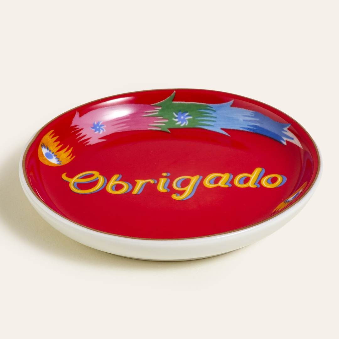 Luohu Porselen Tabak 10 Cm Kırmızı