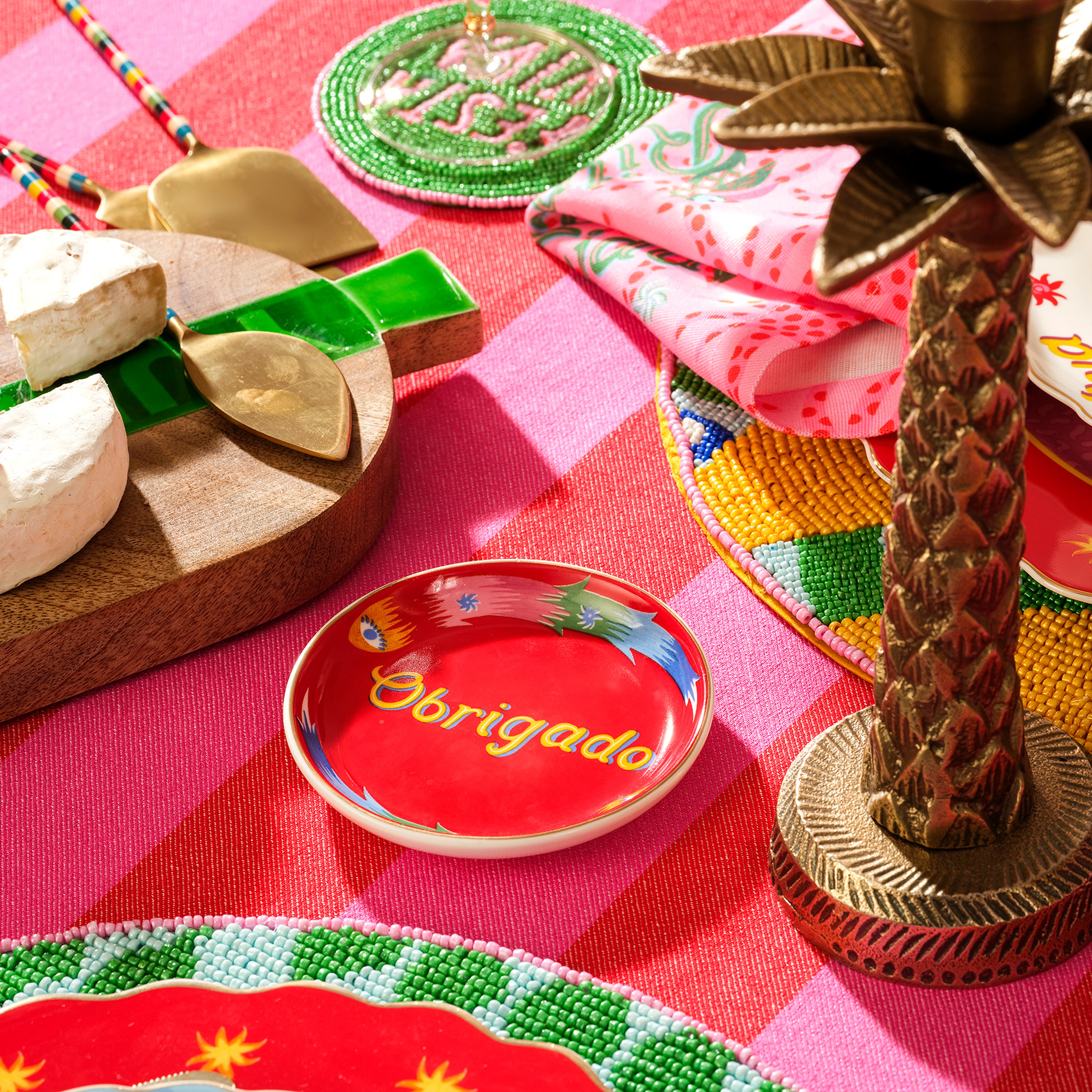 Luohu Porselen Tabak 10 Cm Kırmızı