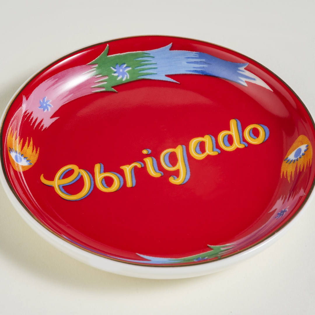 Luohu Porselen Tabak 10 Cm Kırmızı