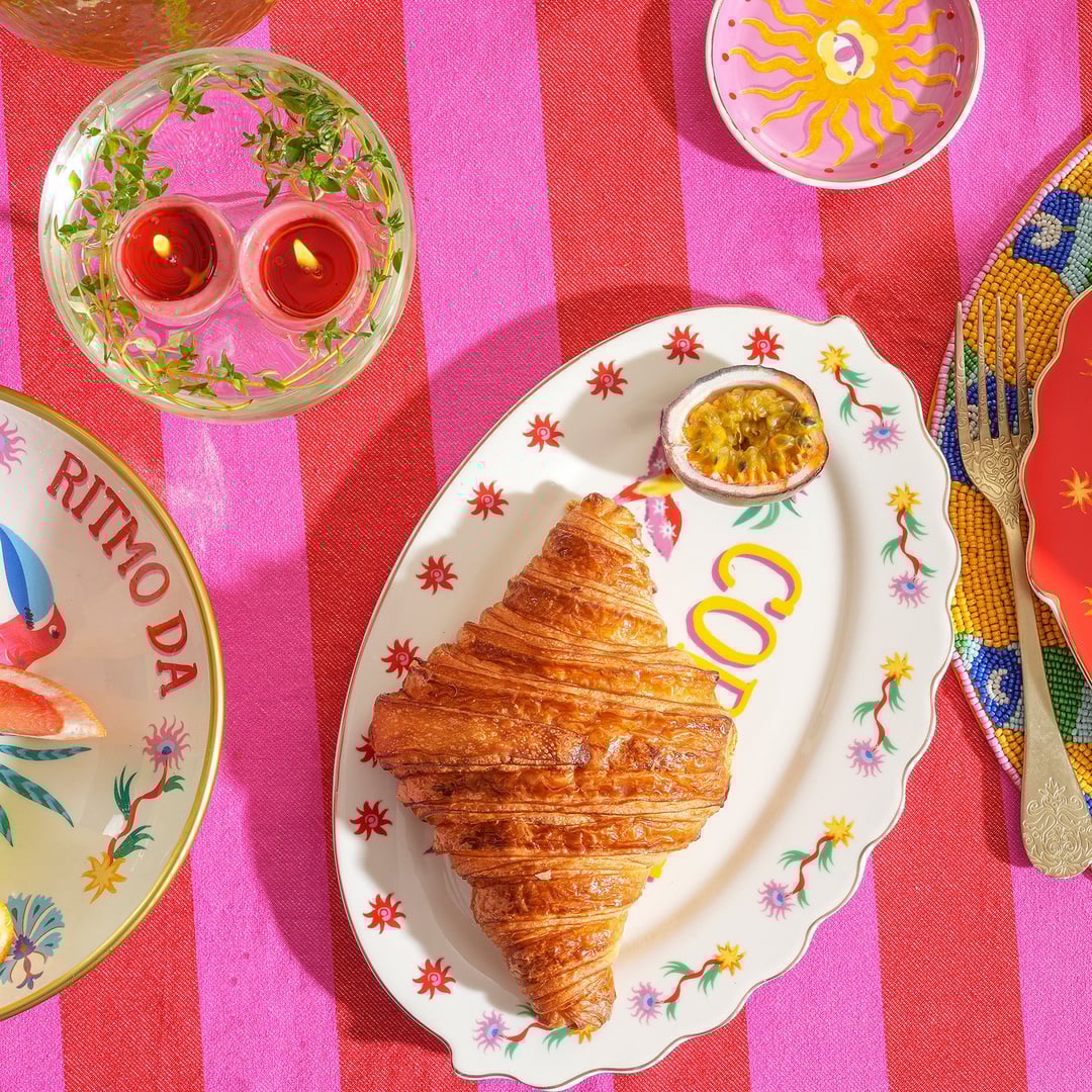 Luohu Porselen Oval Tabak 31 Cm Renkli