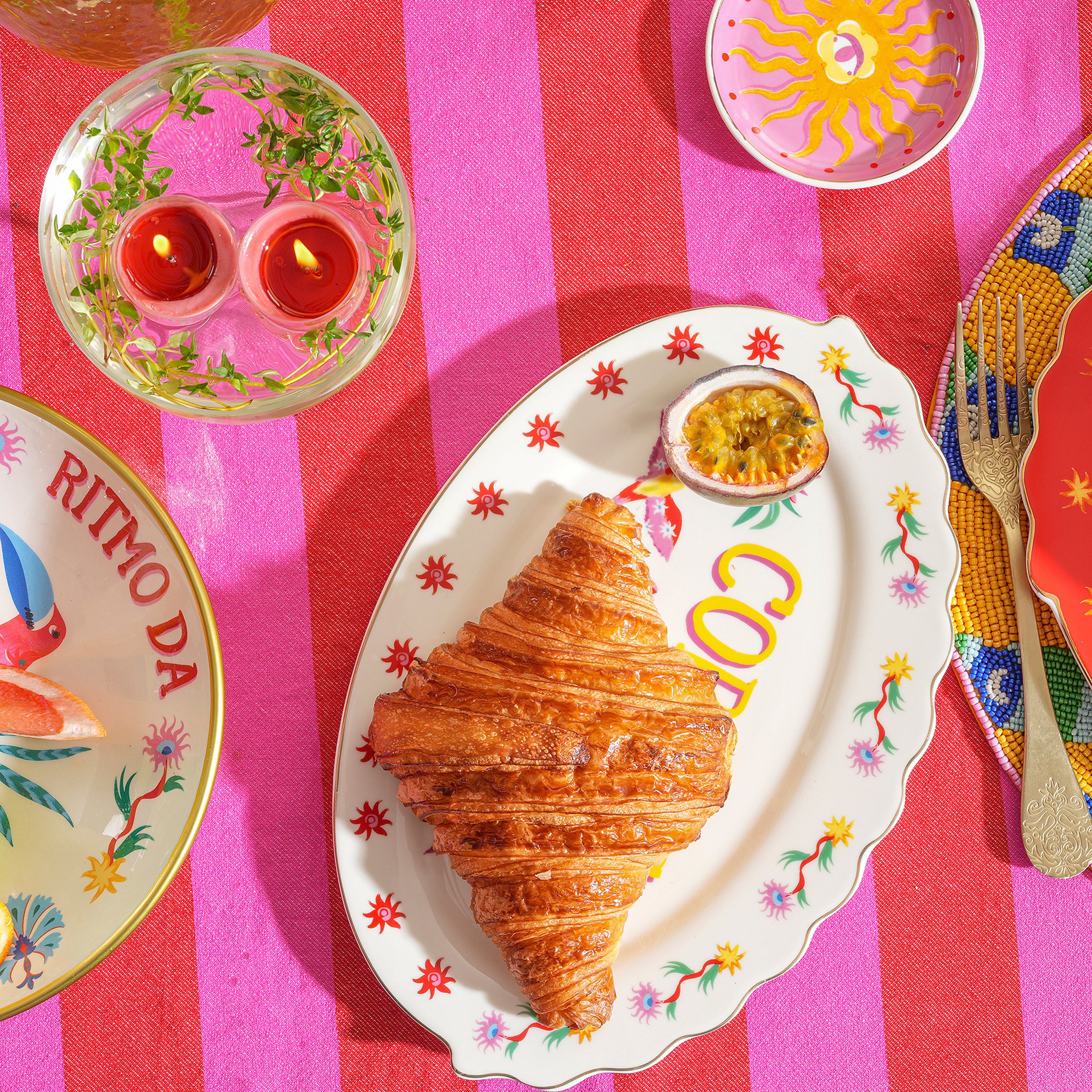 Luohu Porselen Oval Tabak 31 Cm Renkli