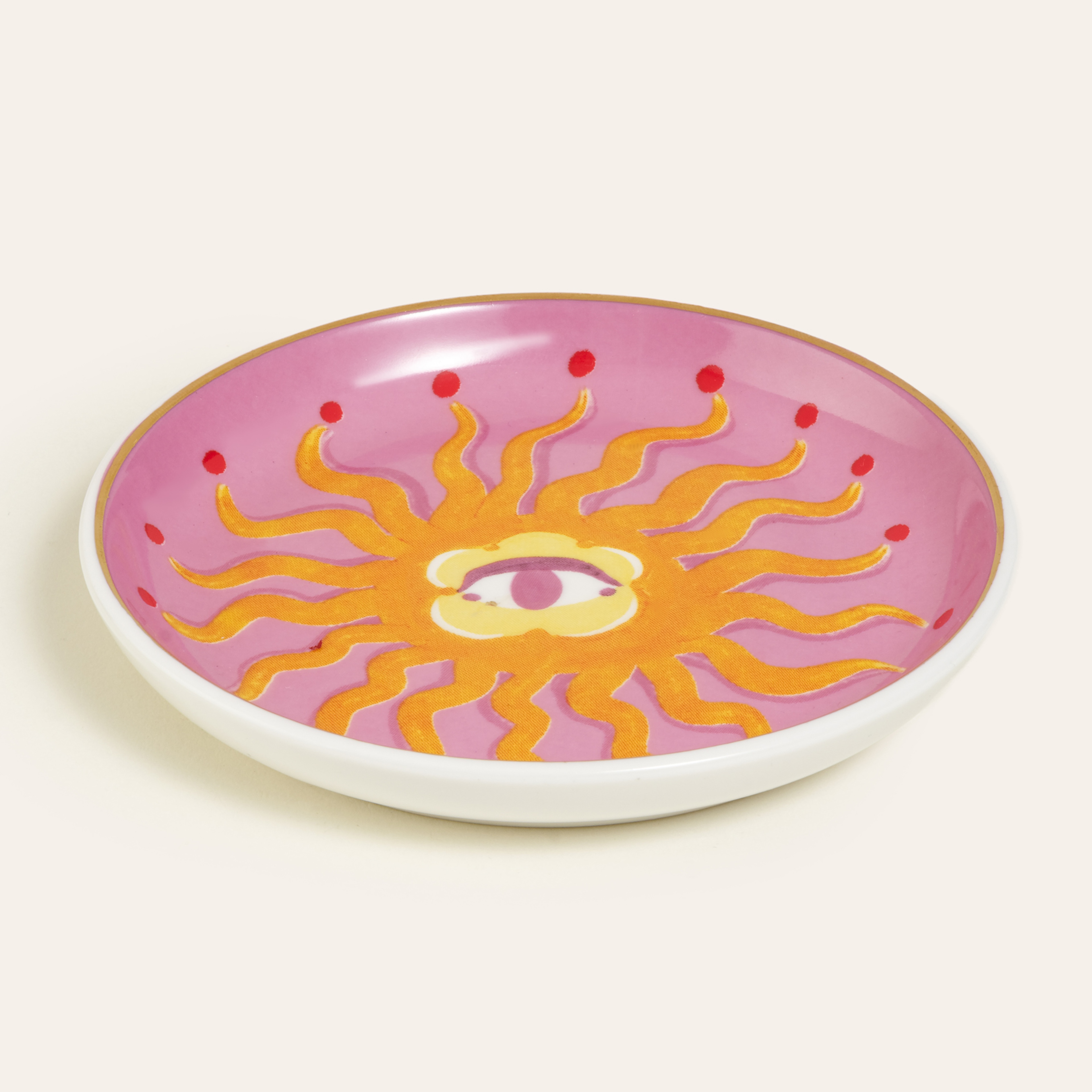 Luohu Porselen Tabak 10 Cm Pembe