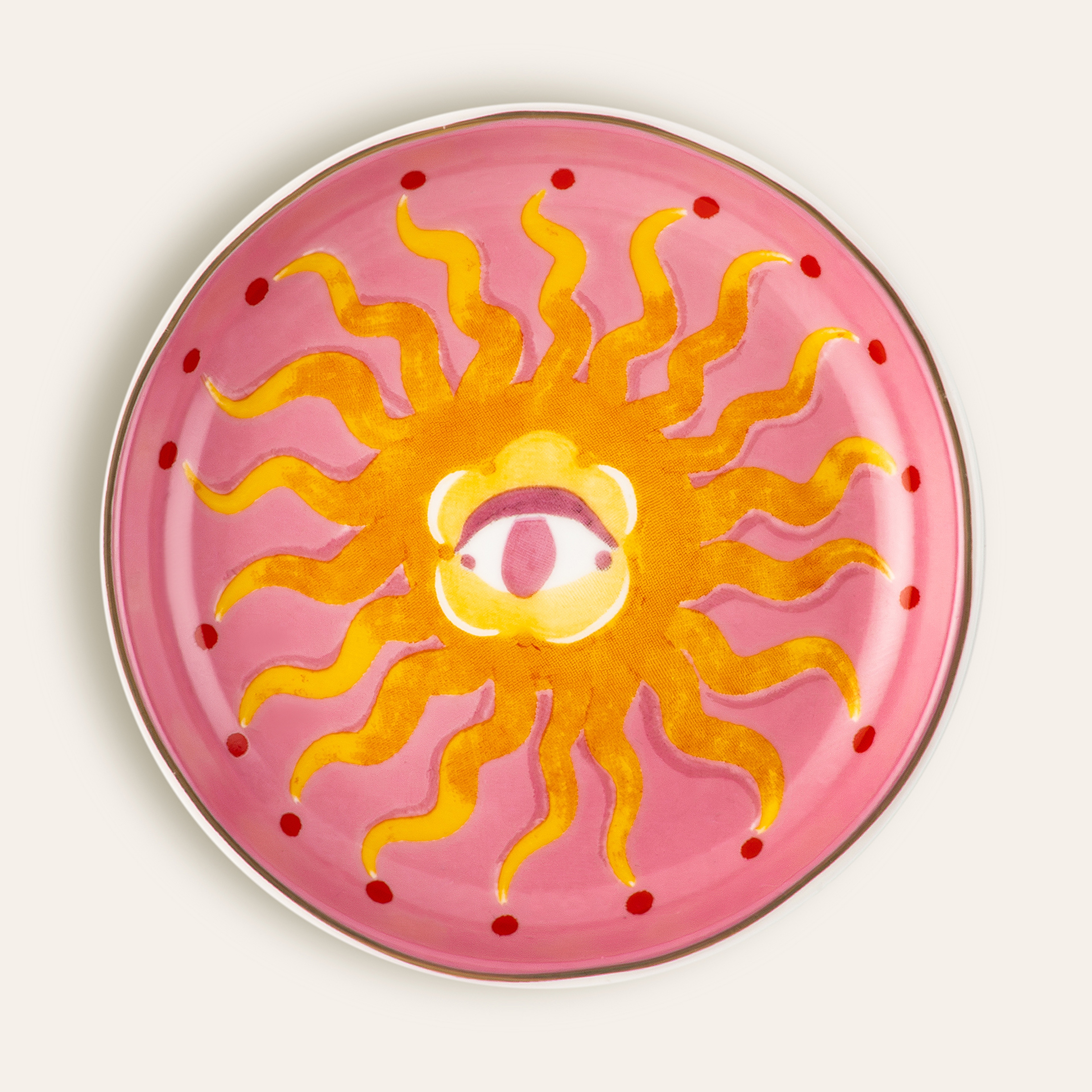 Luohu Porselen Tabak 10 Cm Pembe