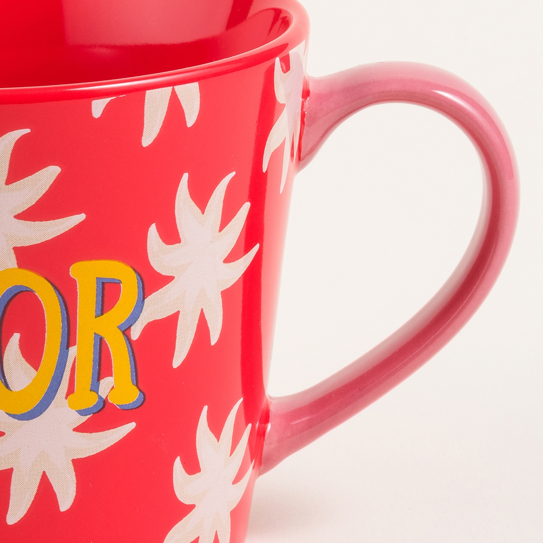 Luohu Porselen Kupa 360 Ml Kırmızı